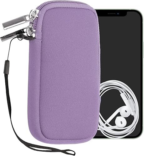 Miniatura 70 de kwmobile Bolsa de neopreno para teléfono tamaño XL - 6.7/6.8 pulgadas - Funda universal para celular con cremallera, correa para la muñeca, amarillo