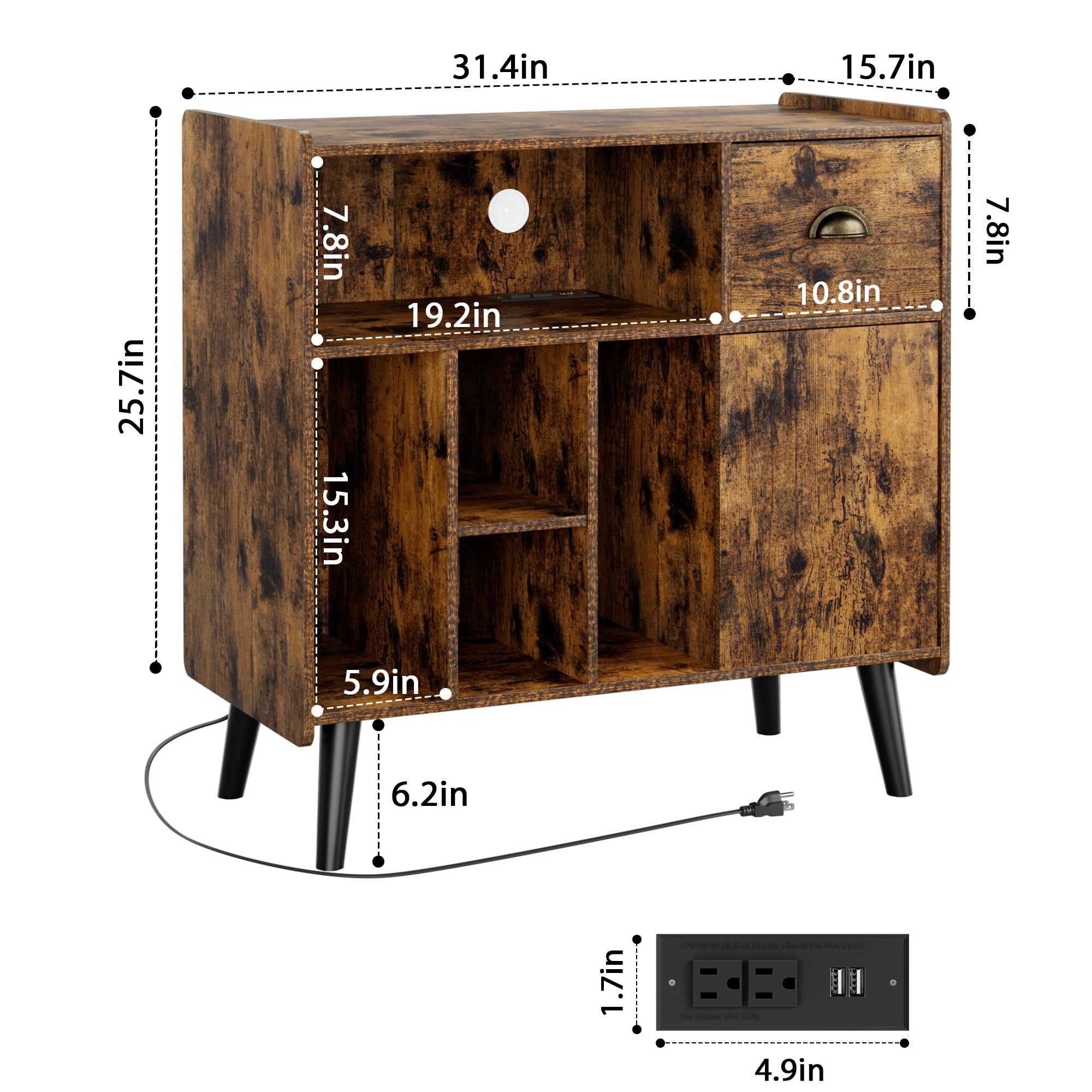 Turntables For Vinyl Records Mid-Century Record Player Stand, CD DVD ...