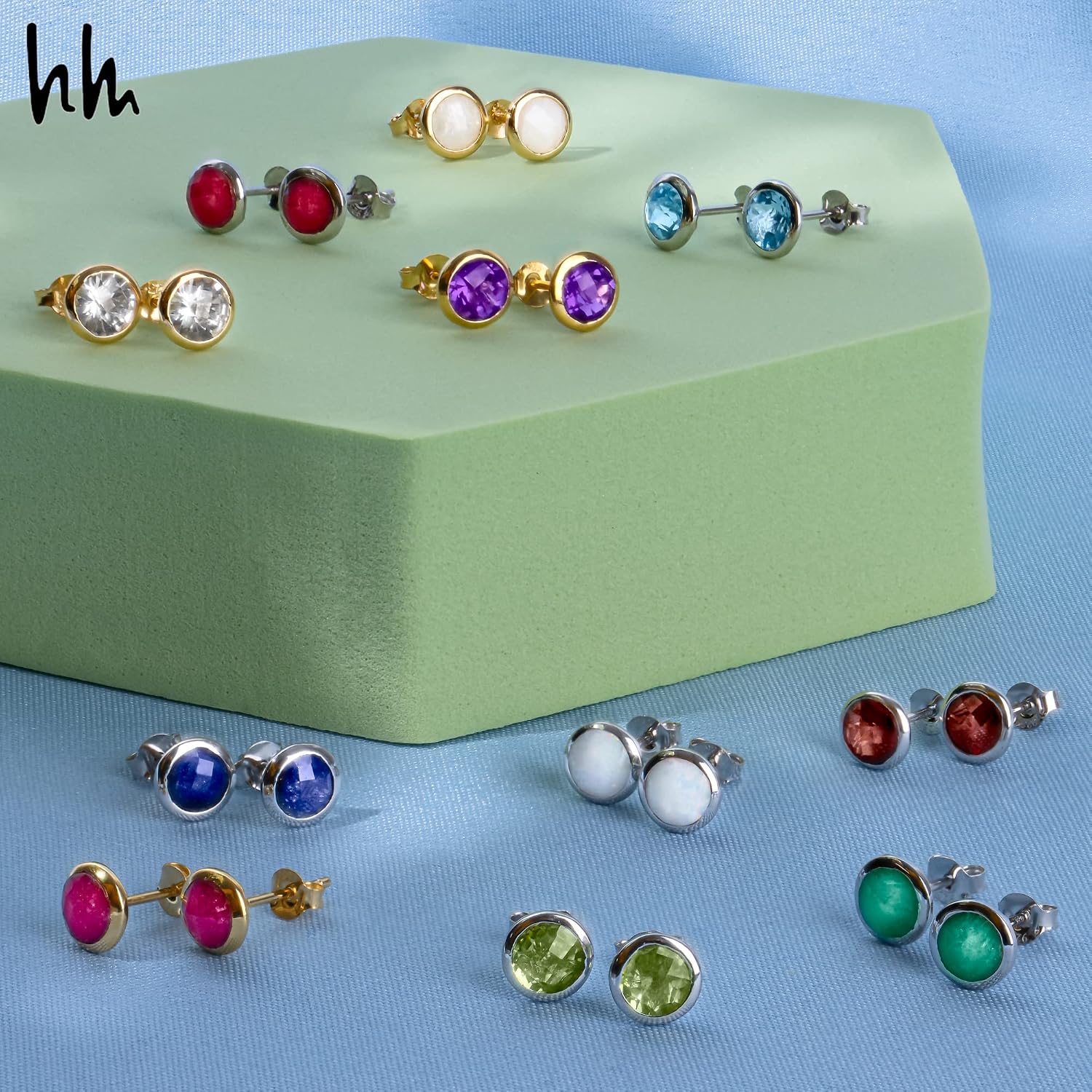 925 Sterling Silver Stud Earrings for Women Aquamarine Earrings March Birthstone Earrings Studs Aquamarine Stud Earrings for Women Aqua Gemstone Aquamarine Jewelry for Women Created Round Blue Earring