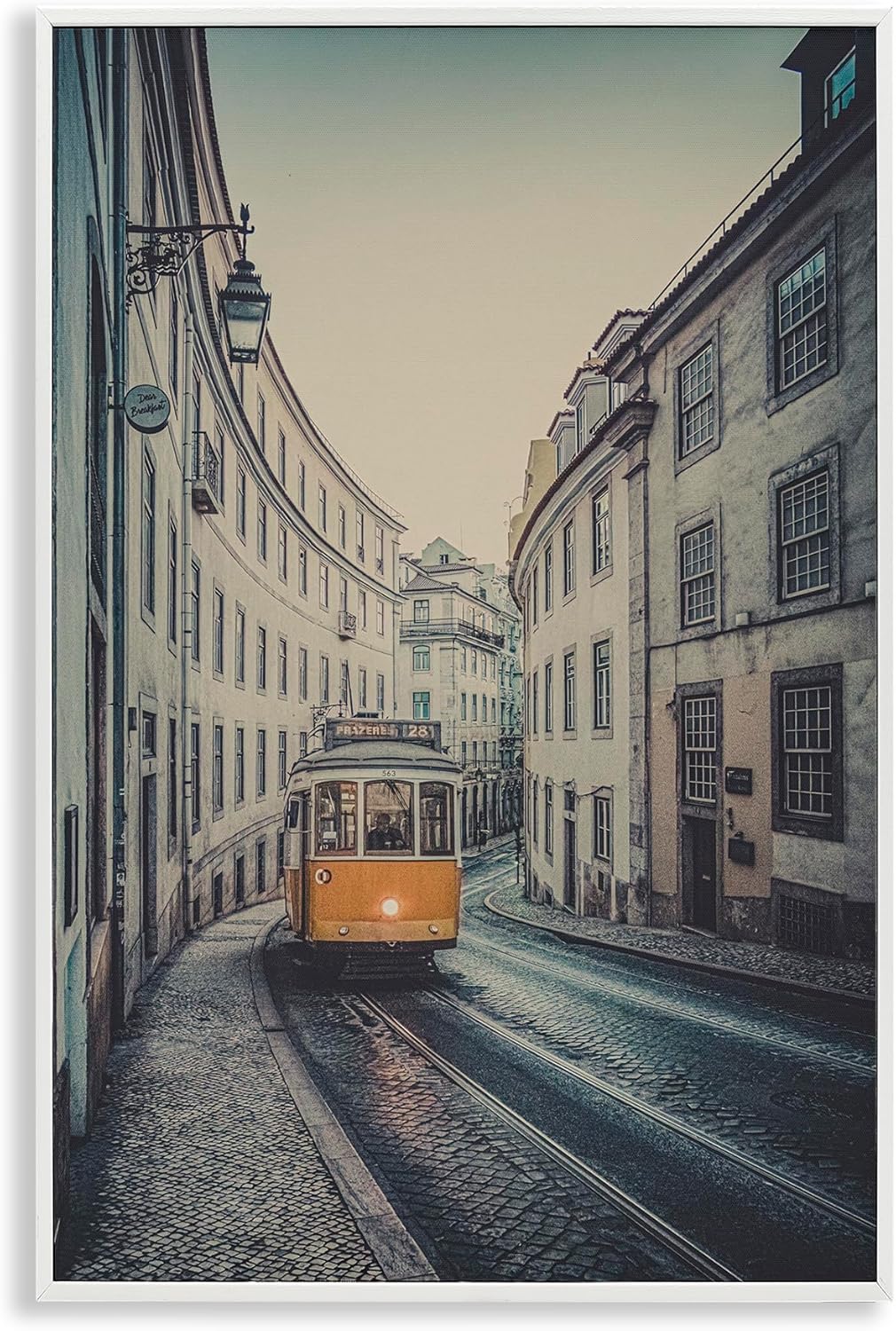 Stupell Industries Trolley Car Cityscape Framed Giclee Art Design by Erin Marie