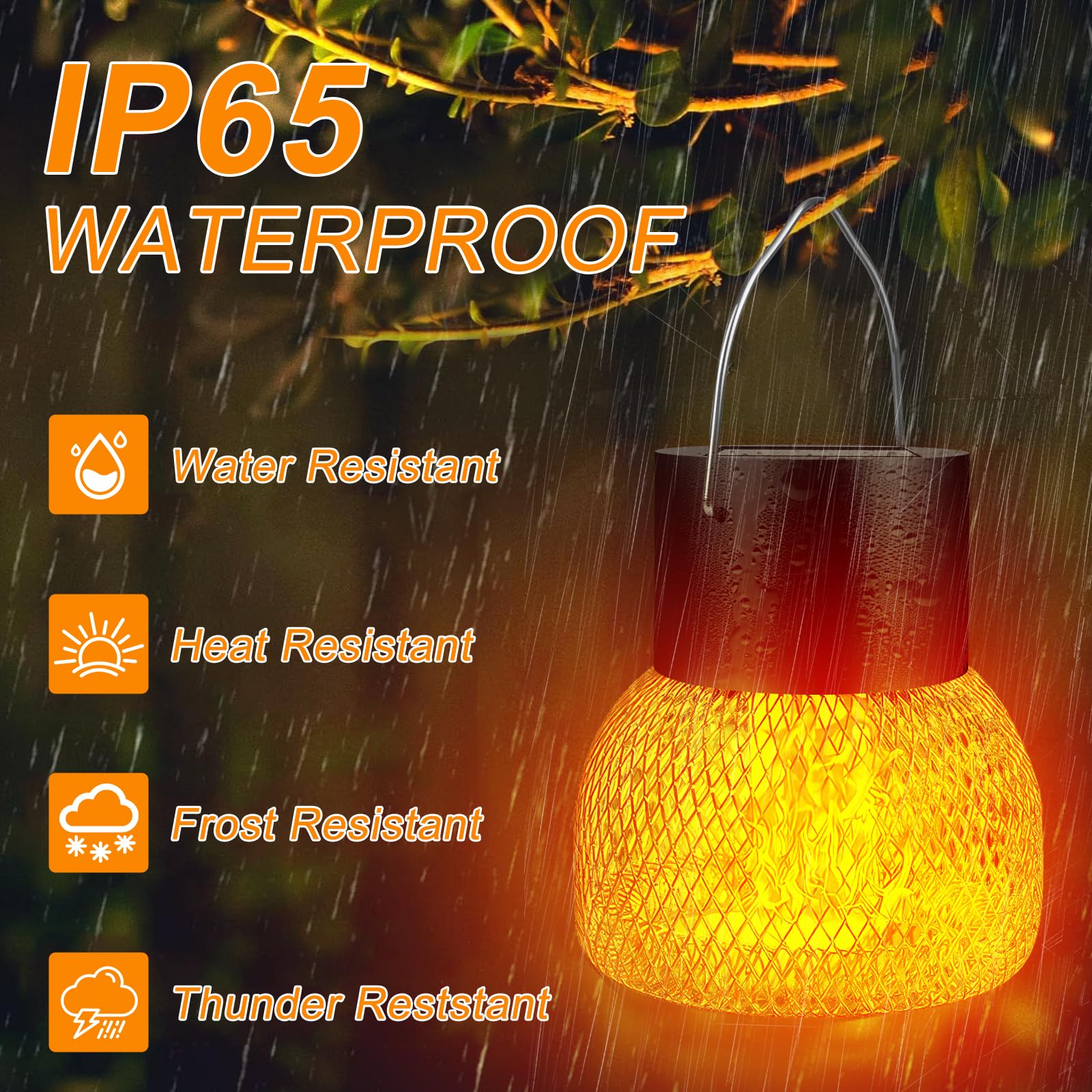 4 piezas Solar Hanging Light, IP65 resistente al agua lámparas solares para exteriores colgantes lámparas solares de jardín para exteriores, lámpara colgante, para jardines, patios, vallas, árboles