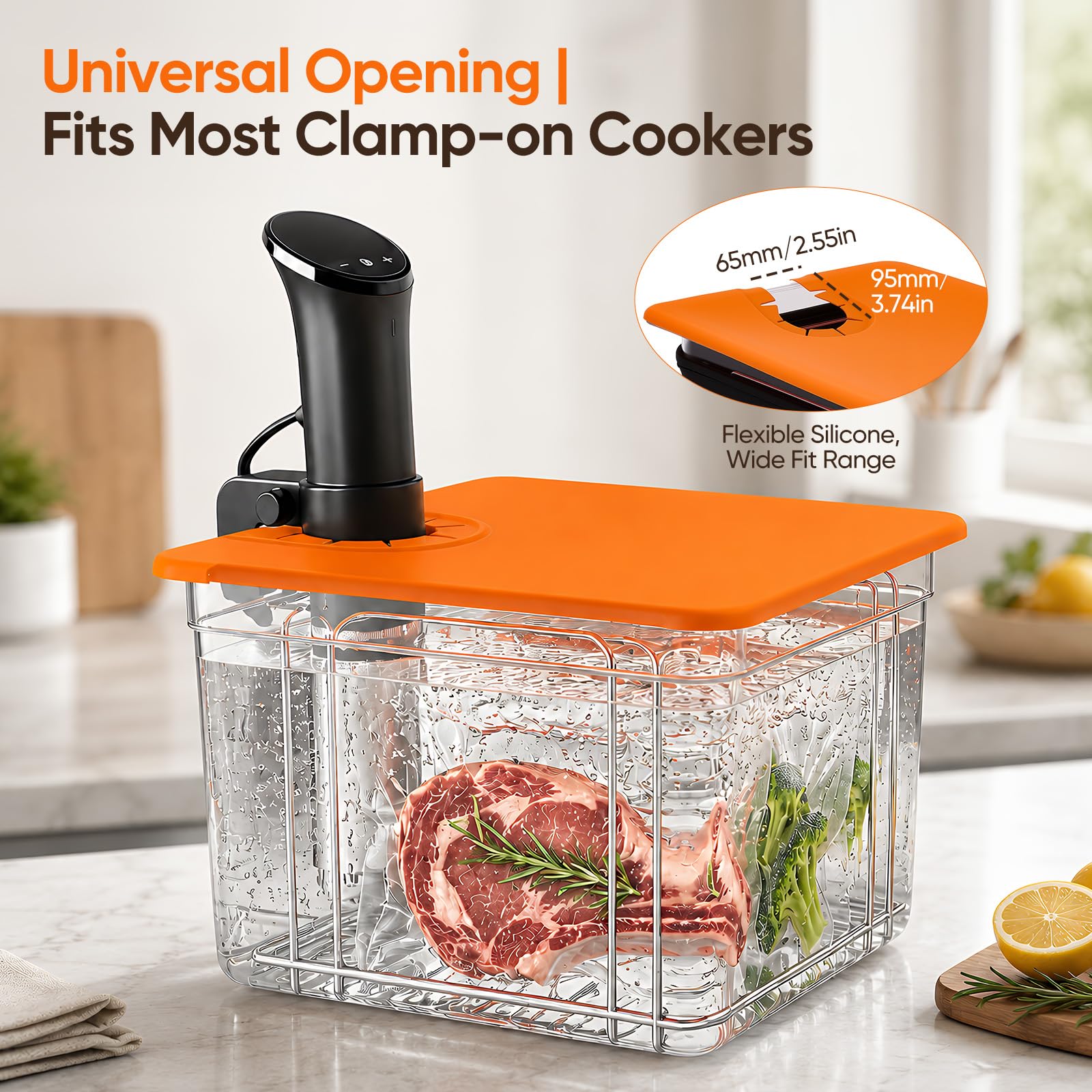 Sous Vide Behälter 12L Sous Vide Container mit Deckel BPA-frei | Sous Vide Set mit Thermohülle und Rack transparenter Garbehälter für Sous Vide Stick Fisch Fleisch Gemüse und Familienküche