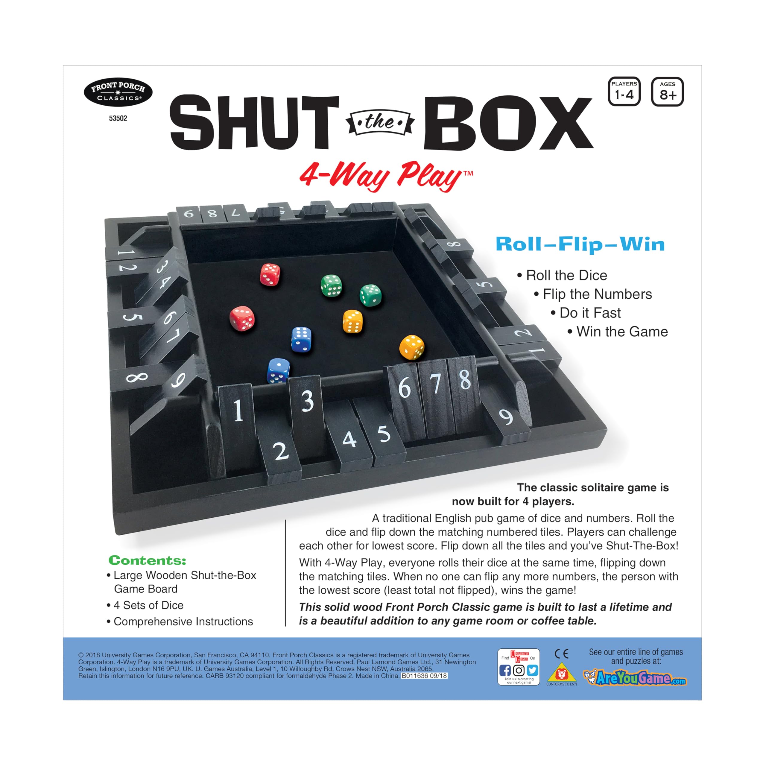 Shut-The-Box 4 Way Play