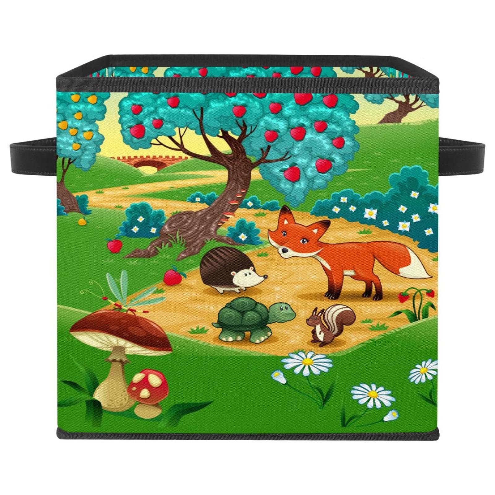 Boîte de rangement pliable motif forêt pour organiser la chambre de bébé