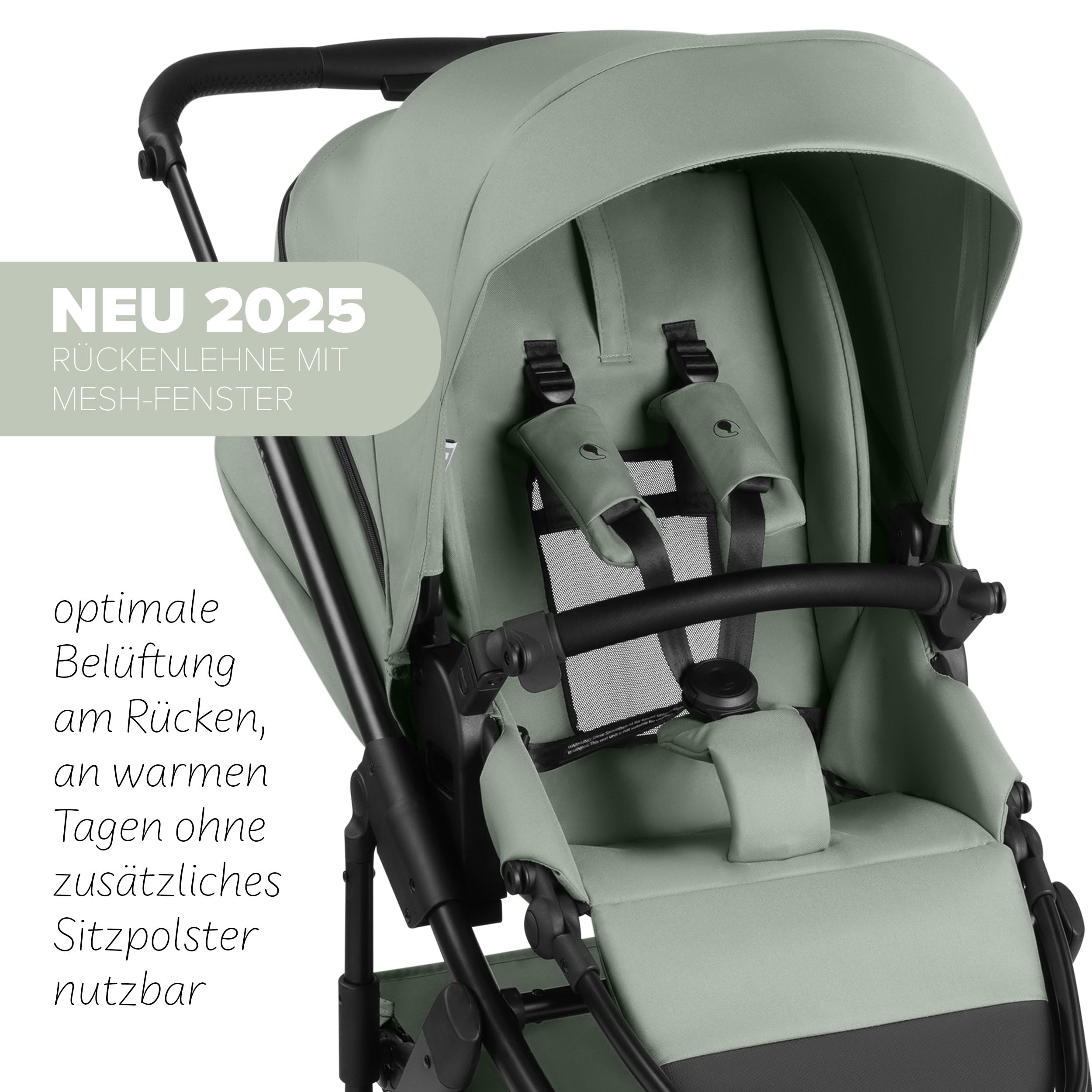ABC Design Kinderwagen Salsa 5 Air Pine - 2in1 Kombi-Kinderwagen ab Geburt mit Luftreifen, Federung & großer Babywanne