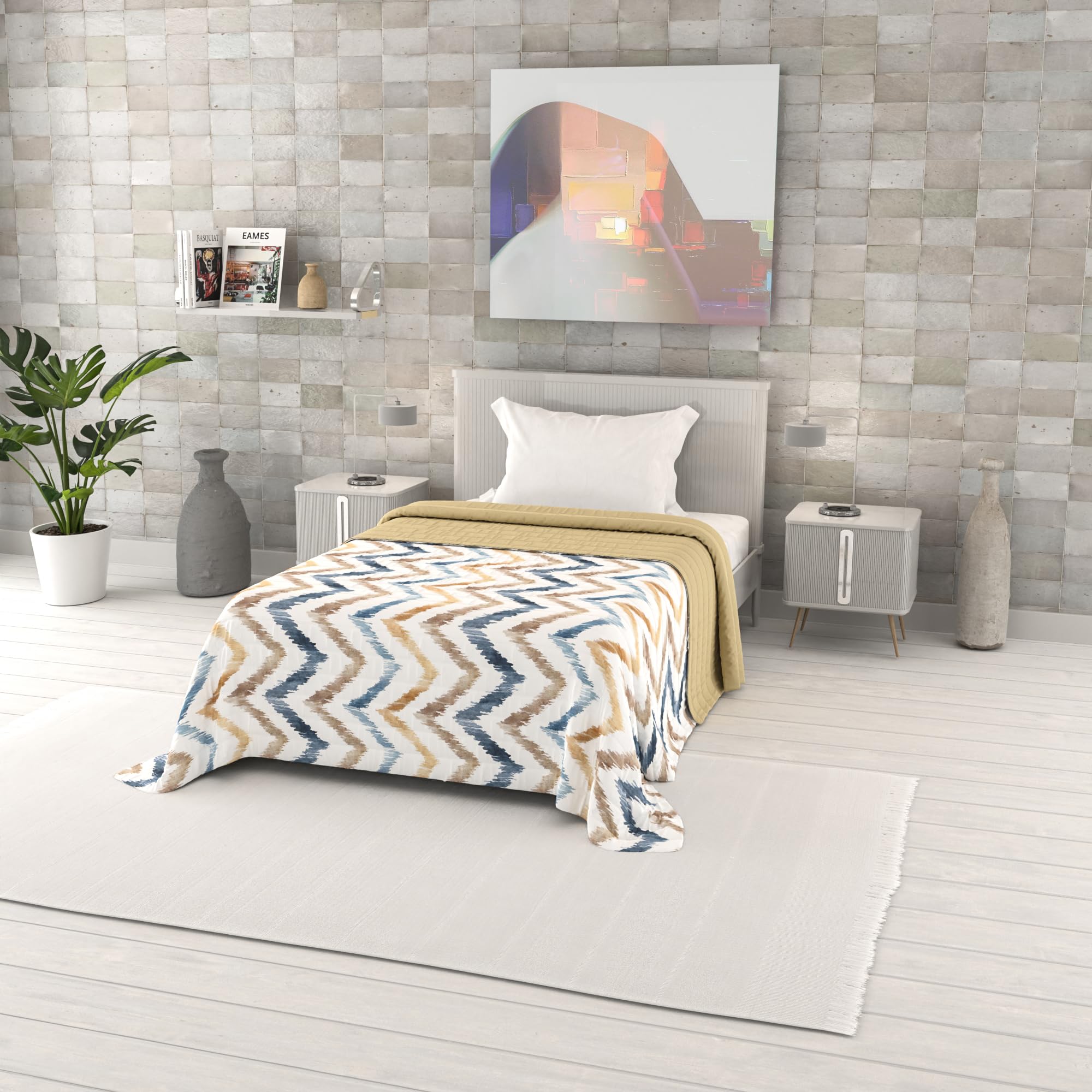 Italian Bed Linen Fantasy Printed Summer Duvet, Polyester Filling, Hippy, 220 x 270 cm