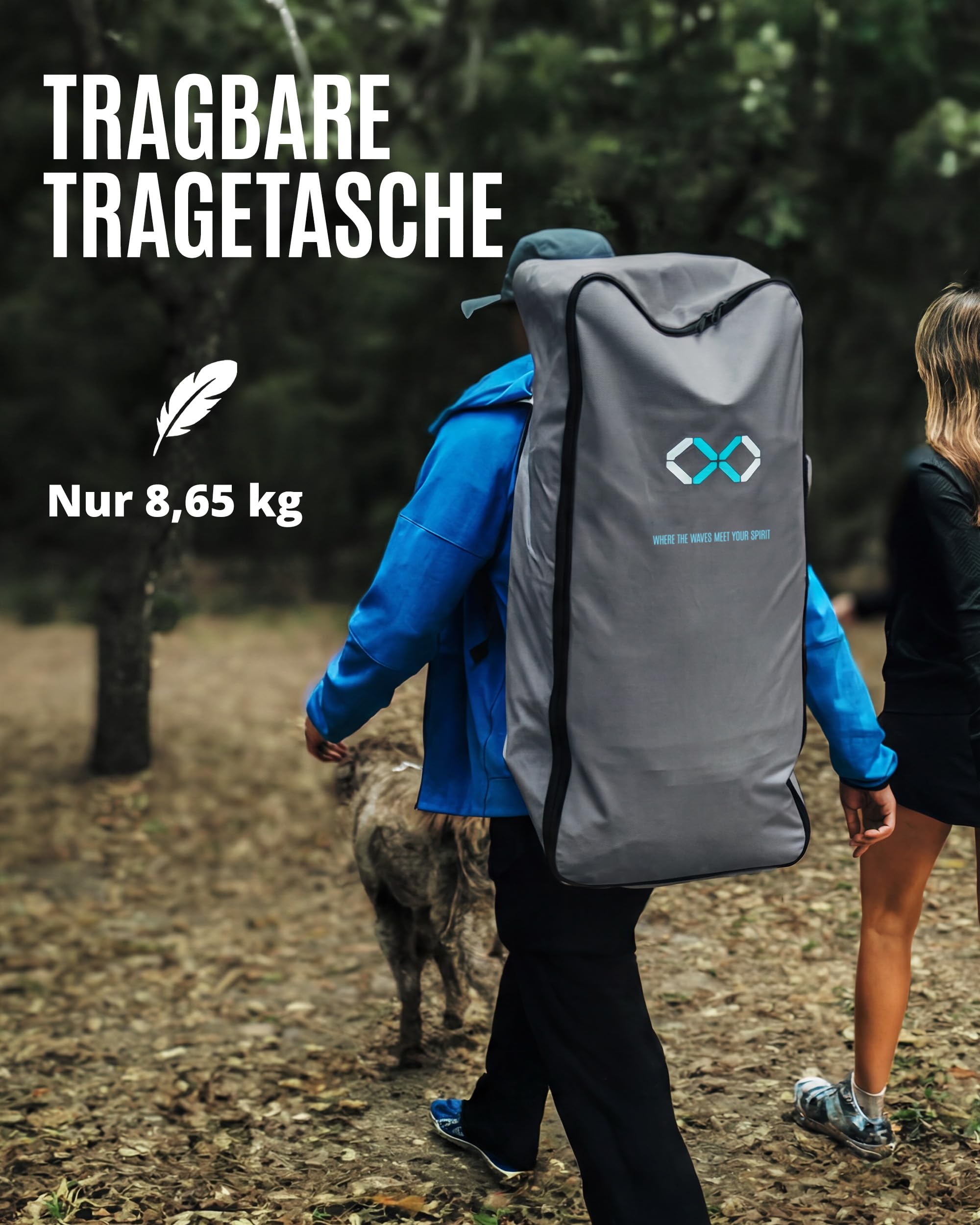 ZLX Stand Up Paddling Board 350x83cm, anfängerfreundliches SUP Board mit Abnehmbarer Mittelfinne für Stabilität oder Geschwindigkeit, Touren Stand Up Paddle für alle Könnerstufen, 200kg Tragkraft