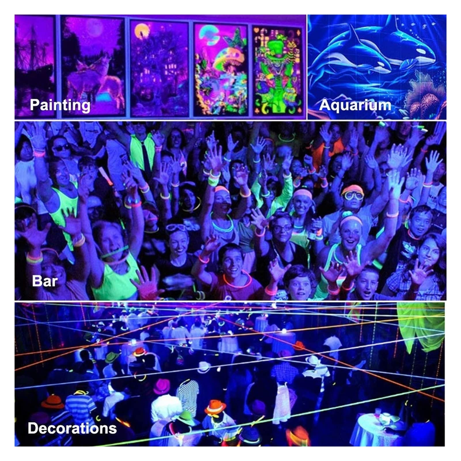 Naświetlacz LED, UV LED Reflektor 10W 20W 30W 50W światło ultrafioletowe 395nm lampy żarówka fluorescencyjna czarne impreza z okazji halloween bal(10W)