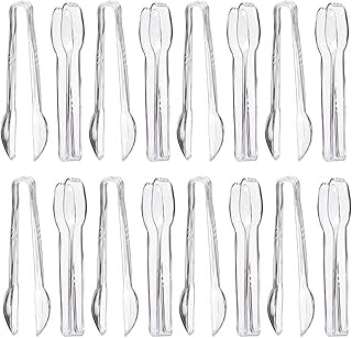Heavy Duty Disposable Clear Plastic BPA Free Serving Tongs for Weddings, Catering, Food Service, Parties and More! (12)