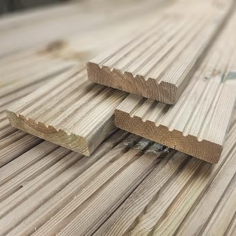 Snowdon Timber Garden Treated Decking Board (L) 3.6m (W) 120mm (T) 28mm - 4 Pack