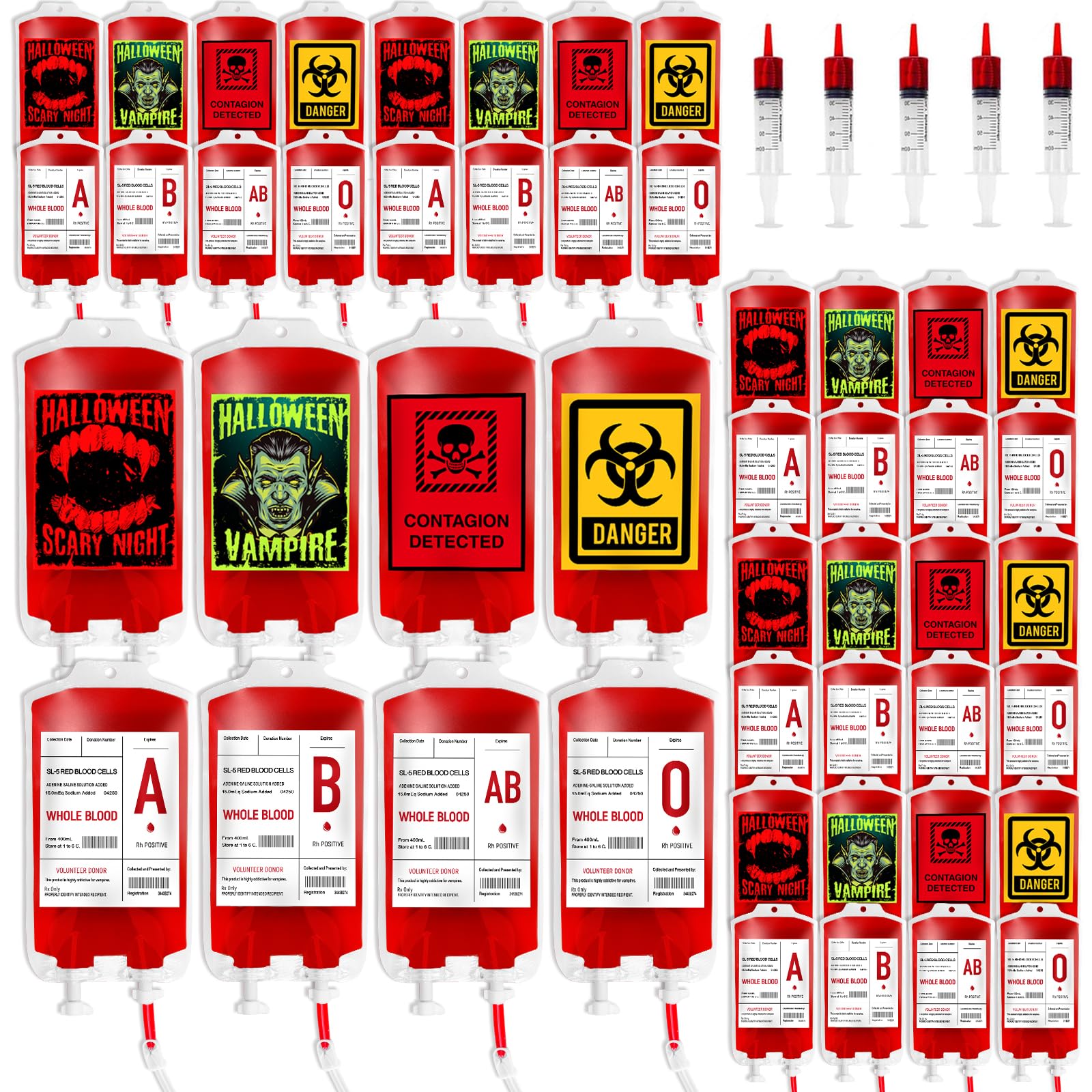 �️Garma 48 Pack Blood Bags for Drinks, Halloween IV Bag Drinks pouches — home & kitchen deal