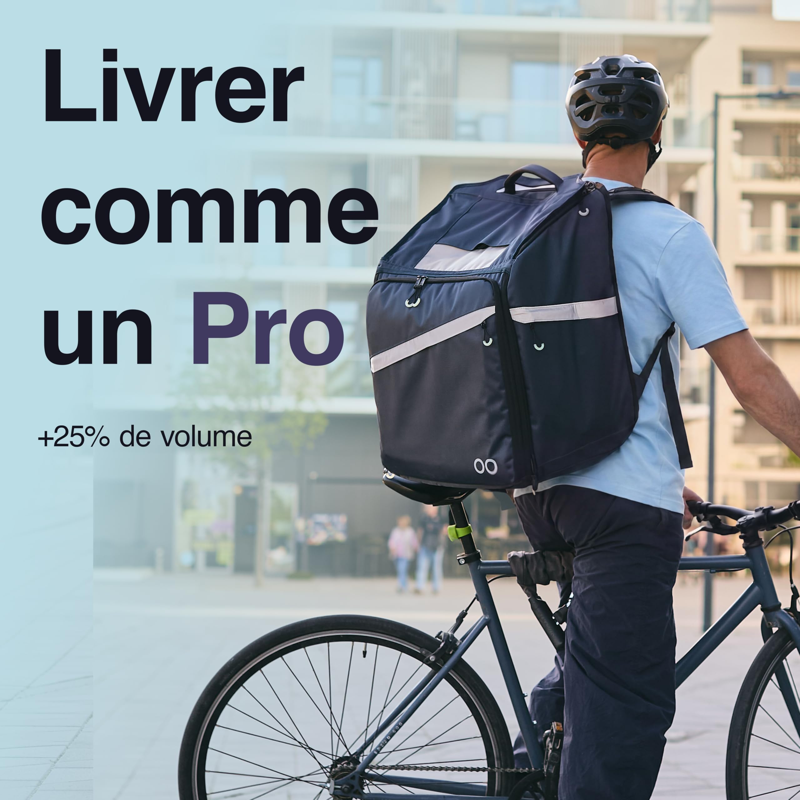 OO Bag, Sac à Dos Isotherme 75L pour Coursiers Pro, 3 Accès (Haut, Avant, arrière), Imperméable, Bandes Réfléchissantes, Extensible +25%, Harnais 160-200 cm