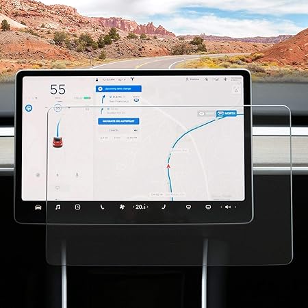SUMK Matte Model Y Model 3 Screen Protector Matte, 9H Model 3 Model Y Center Control Touchscreen Car Navigation Touch Screen Protector Tempered Glass Anti-Scratch Anti- Glare and Shock Resistant for Model Y/3 (Matte)