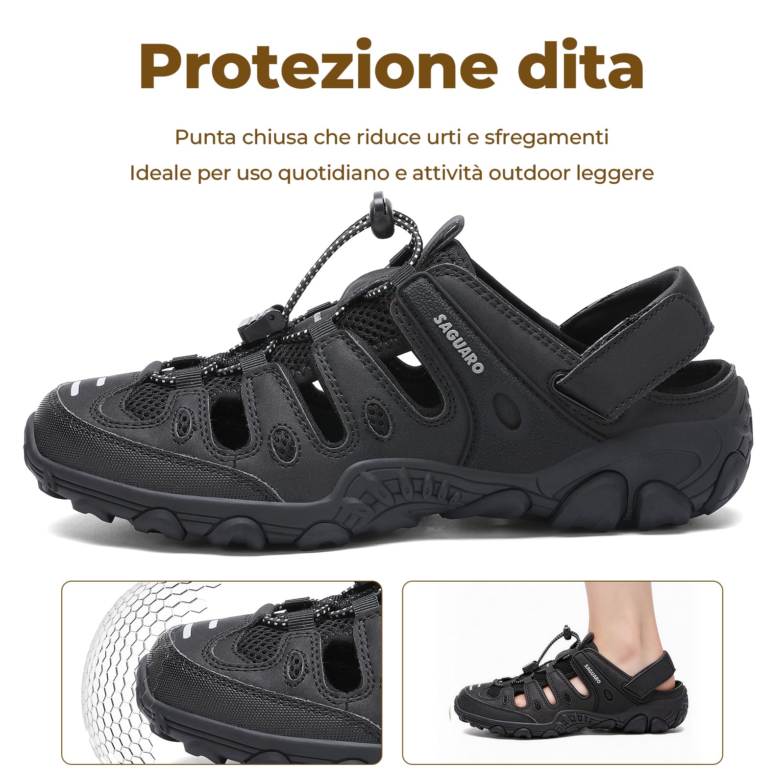 SAGUARO Sandali Donna Antiscivolo e Traspiranti, Sandali da Trekking per Escursionismo e Attività Outdoor, Taglie 36-42 EU