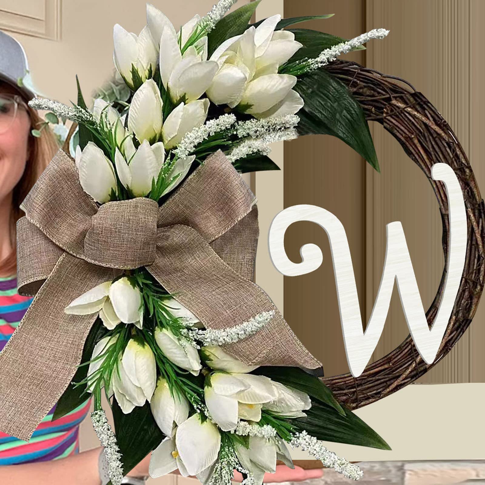 Unieke achternaam, het hele jaar door, huisdeurkrans met