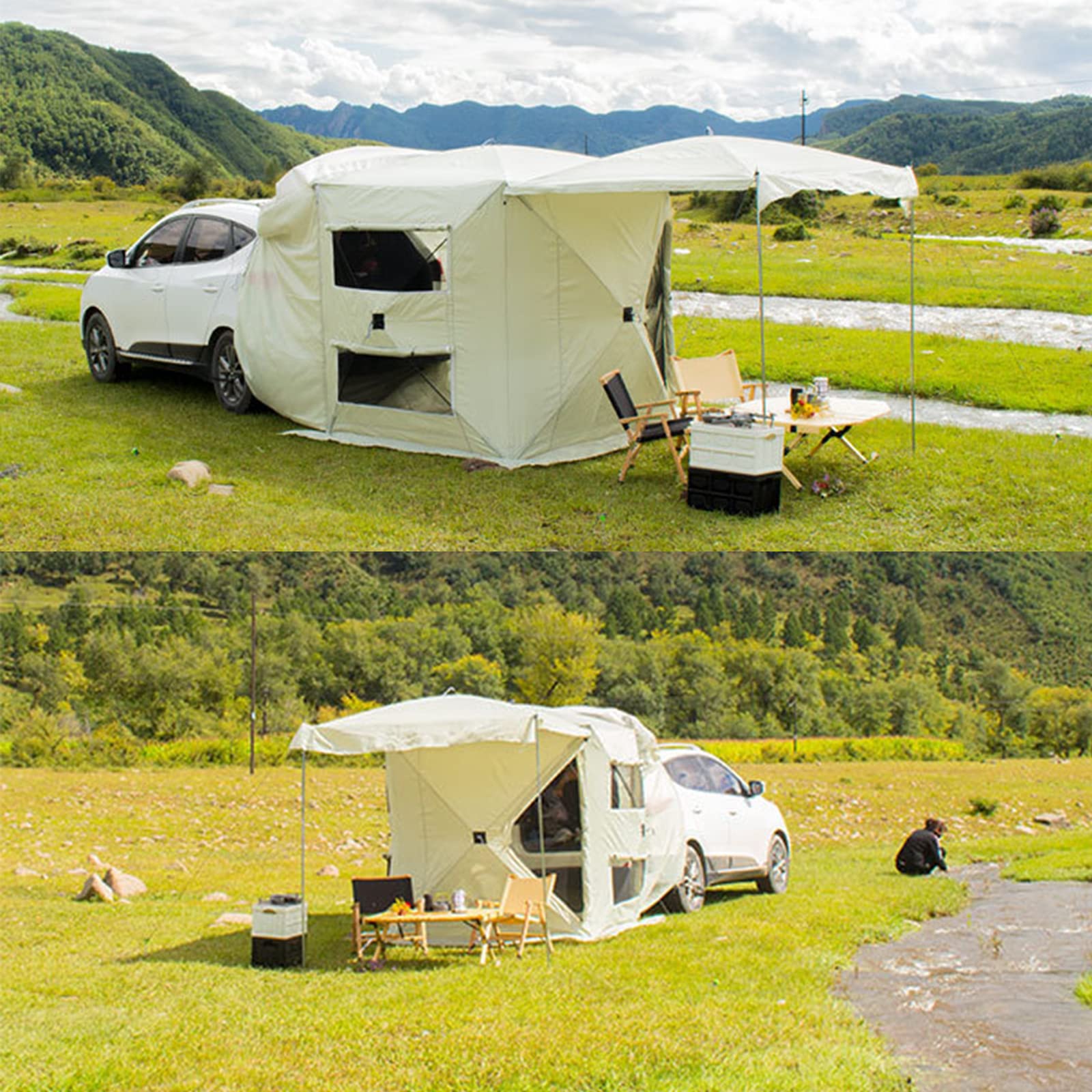 Auto Heckzelt für Camping | SUV Heckklappe Vorzelt Pop Up Zelt für Minivan, Limousine, Schrägheck, Kofferraumzelt, tragbares Baldachin für Outdoor-Abenteuer