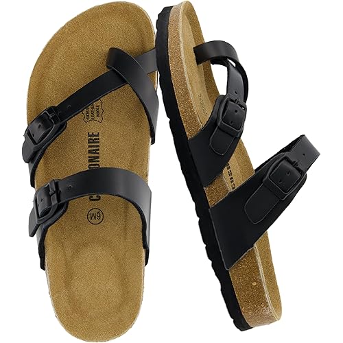 CUSHIONAIRE Women's Luna Cork Footbed Sandal With +Comfort