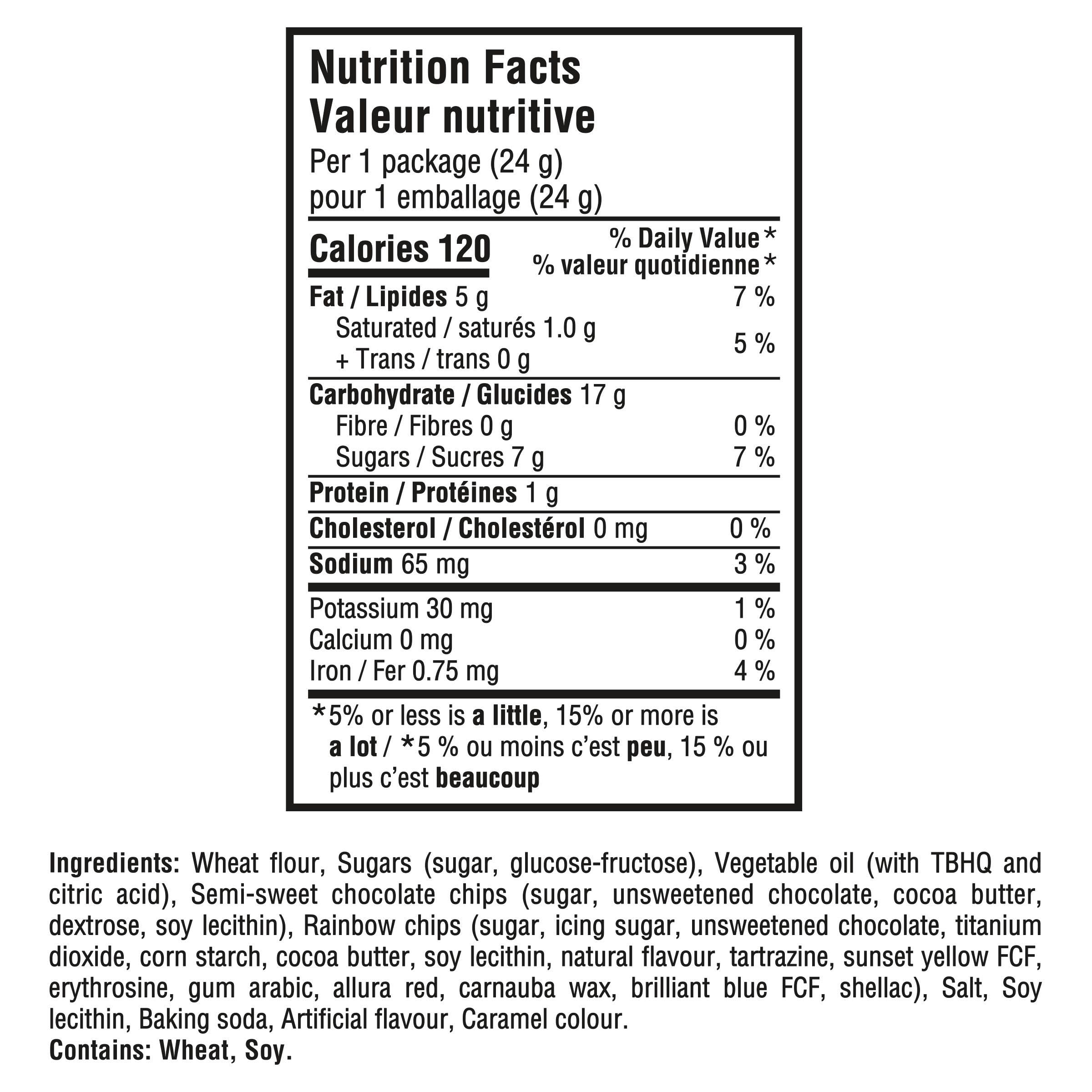 CHIPS AHOY! MINI RAINBOW SNAK PAK 144 G, Baked in Canada - 3