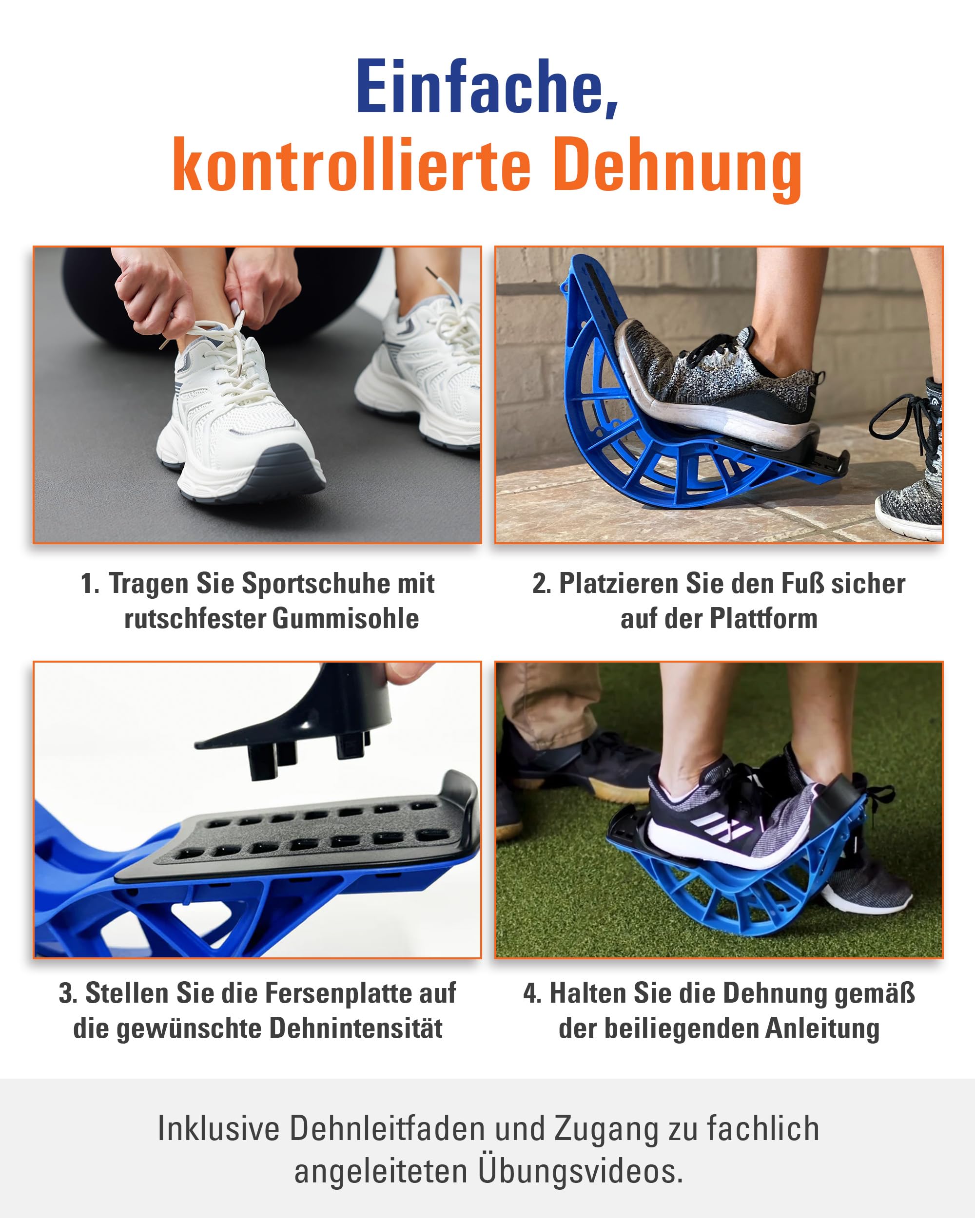 ProStretch Plus Foot Rocker – Wadendehner & Fersenkeil zur Entlastung der Achillessehne bei Plantarfasziitis – Effektiver Wadendehner