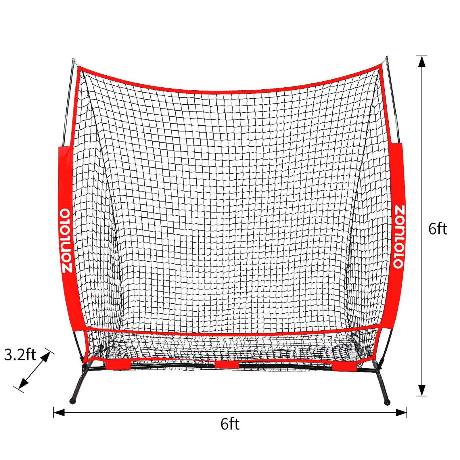 Zonlolo 6 x 6 FT Baseball Net with 3 Diffferent Targets, Portable Practice Net for Batting，Hitting，Pitching and Throwing,Compact Package with Small Carrying Bag，Great for Kids