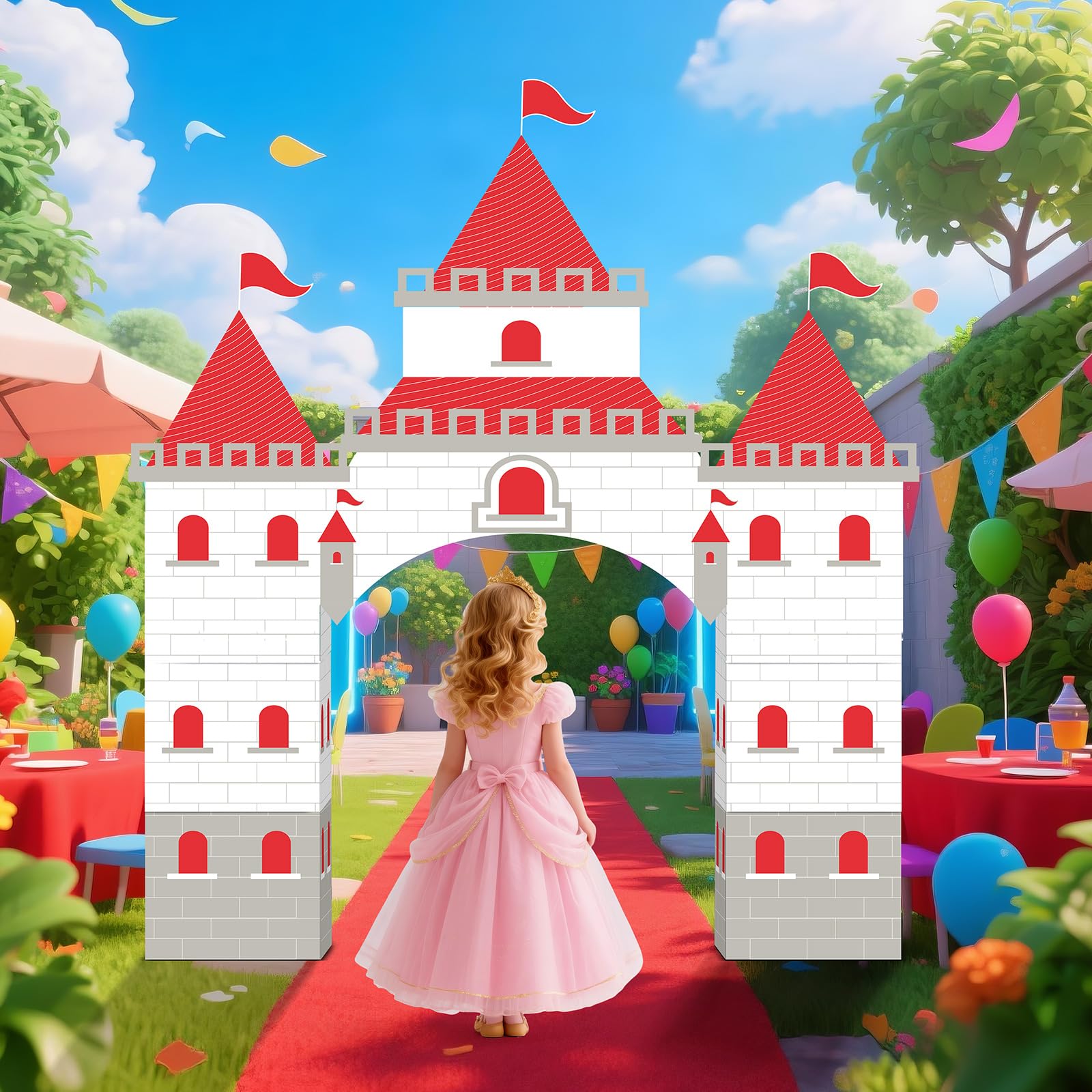 Bucherry 9 Pcs Mushroom Party Decor Giant Mushroom Props Cardboard Castle