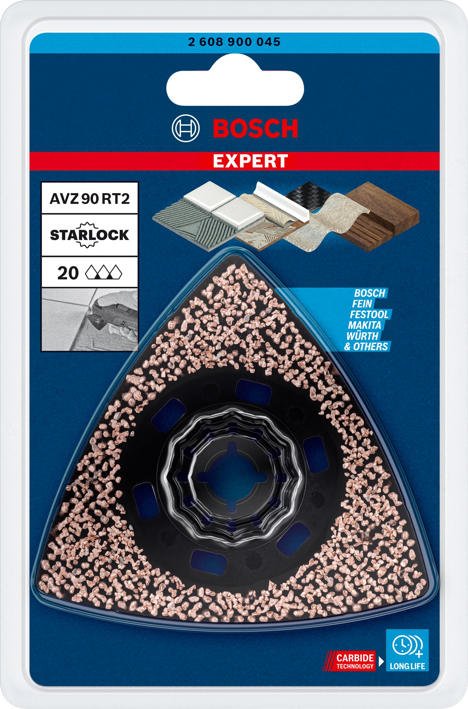 Bosch Professional 1x Plateau de ponçage pour outil multifonction Expert Sanding Plate AVZ 90 RT2 (pour Mortier, Ø 90 mm, Grain 20, Accessoire Outil multifonction)