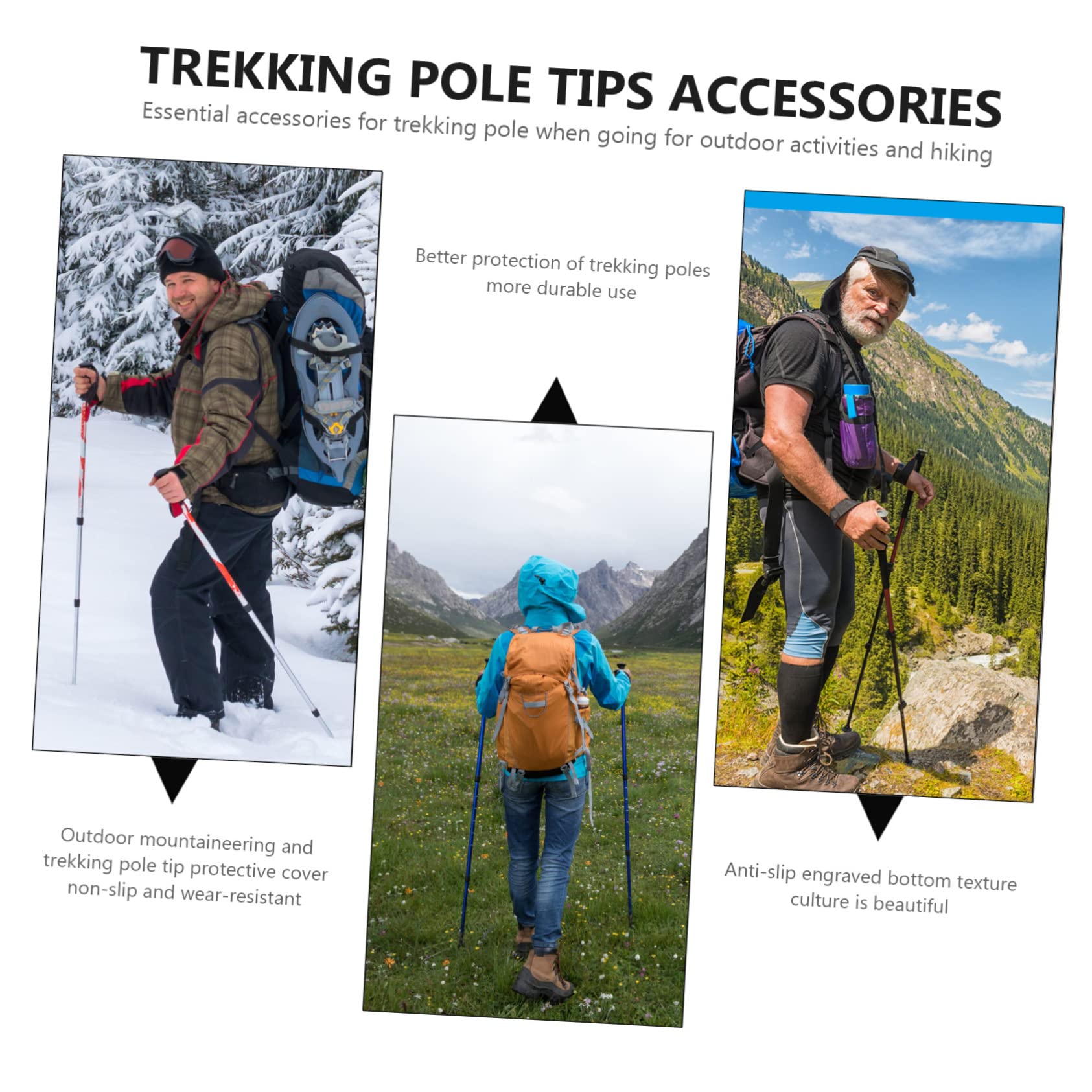Yardwe Accesorios para Bastones De Trekking Bastones De Trekking Accesorios para Senderismo Cesta para Bastones De Trekking Protector De Puntas para Bastones Almohadilla para Caminar