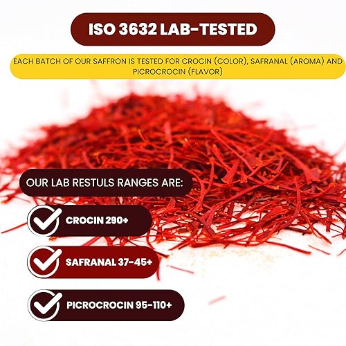 Miniatura 5 de Heray Azafrán, hilos de azafrán afgano prémium (calidad Super Negin A +) Fresco puro todo rojo hilo azafrán especia para bouillabaisse risotto,