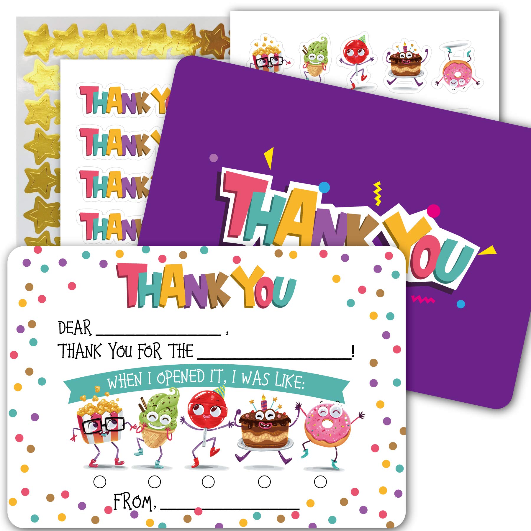 Buy Gooji Kid s Thank You Cards With Envelopes 25 Pc Set Peel And 