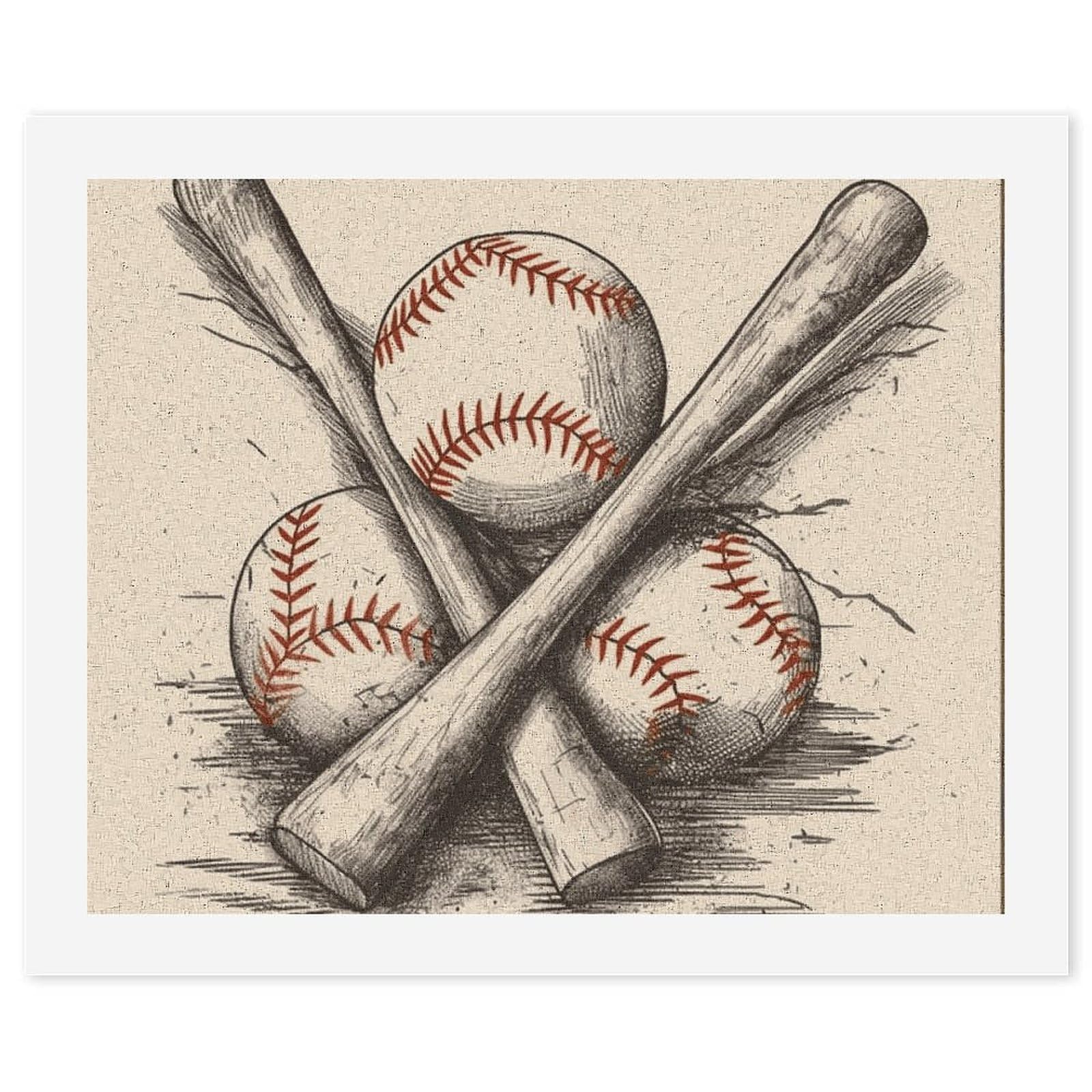 Peinture par numéros de battes de baseball adulte débutant toile numérique facile 57x47cm - 7