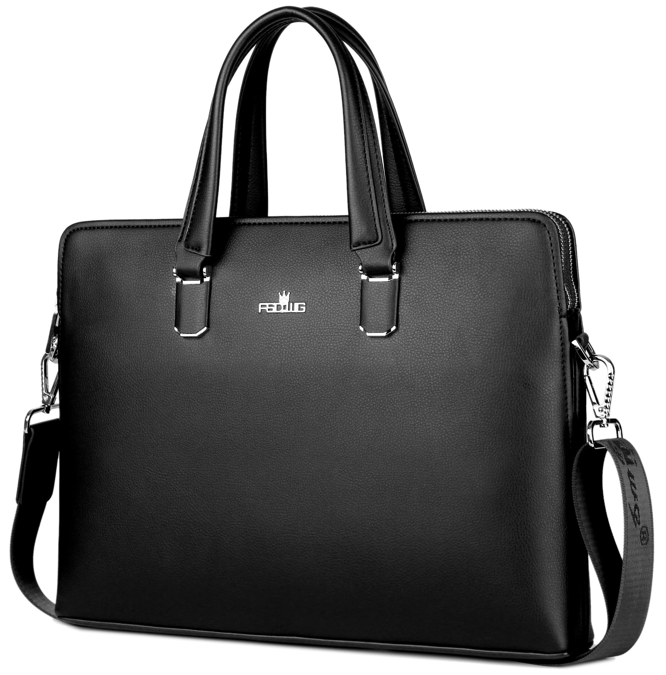 FSD.WG ]Borsa business in pelle ventiquattrore spalla laptop business borsa per uomo, Nero , L