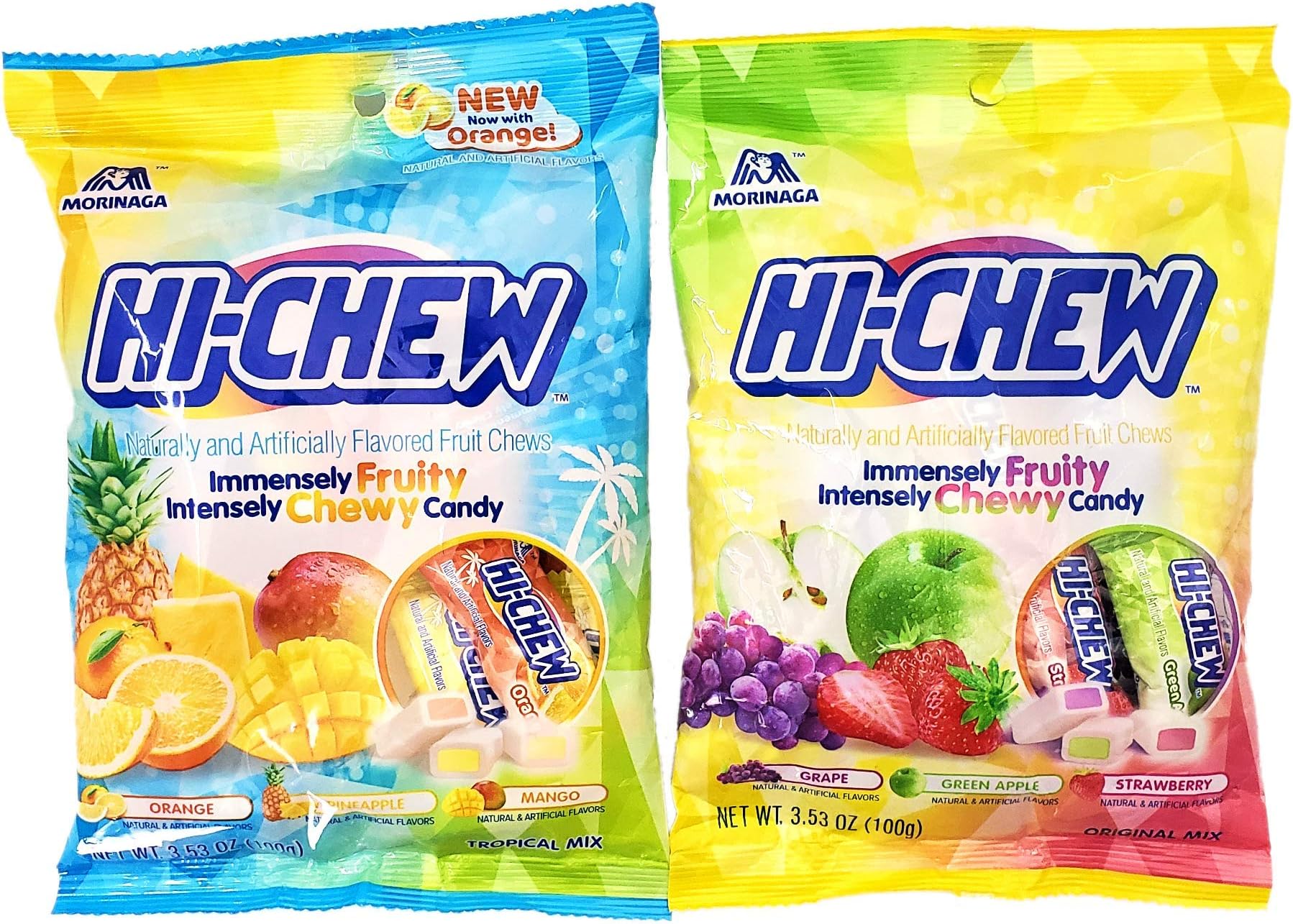 Hi-Chew Assorted Combo with Two 3.5-oz Packs including Tropical and Original