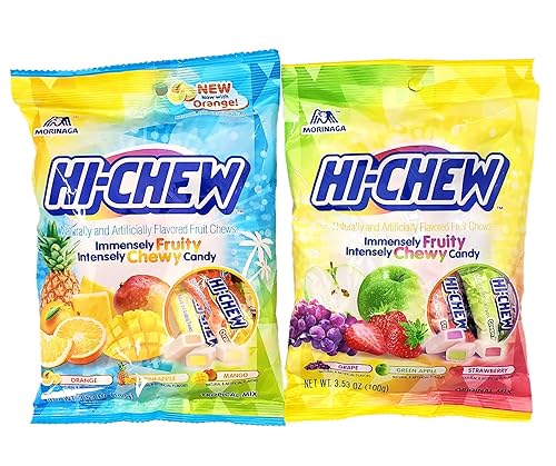 Hi-Chew - Combo surtido con dos paquetes de 3.5 onzas, incluyendo Tropical y Original