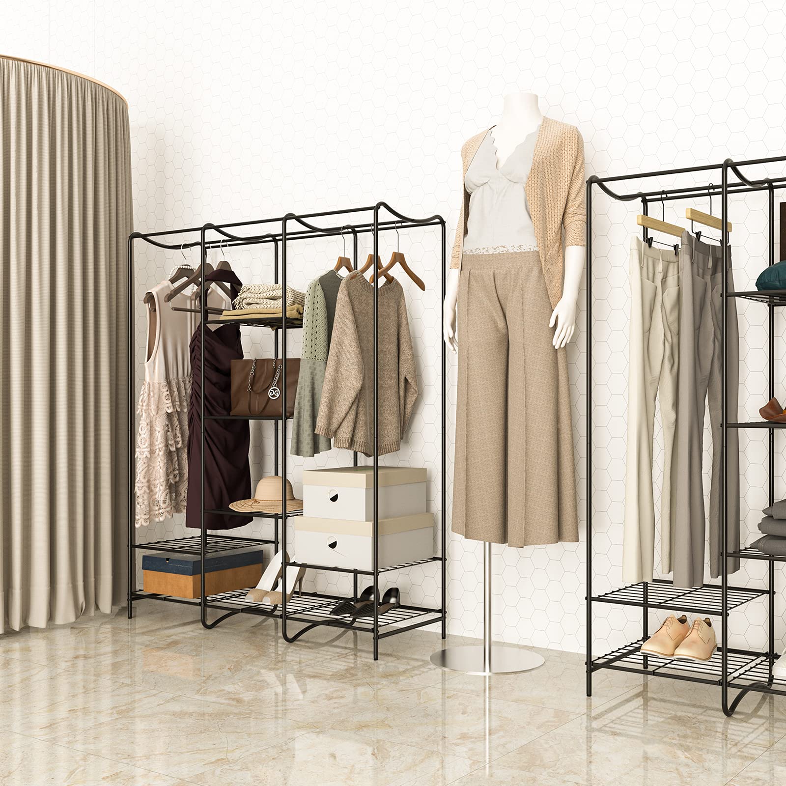 Closet Organizers and Storage Clothing Rack with 8 shelves SimpleWise
