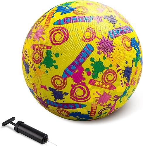 Paquete de 2 bolas de juegos de dibujos animados para niños pequeños, bola de goma de 8.5 pulgadas, juego de pelota para interiores y exteriores
