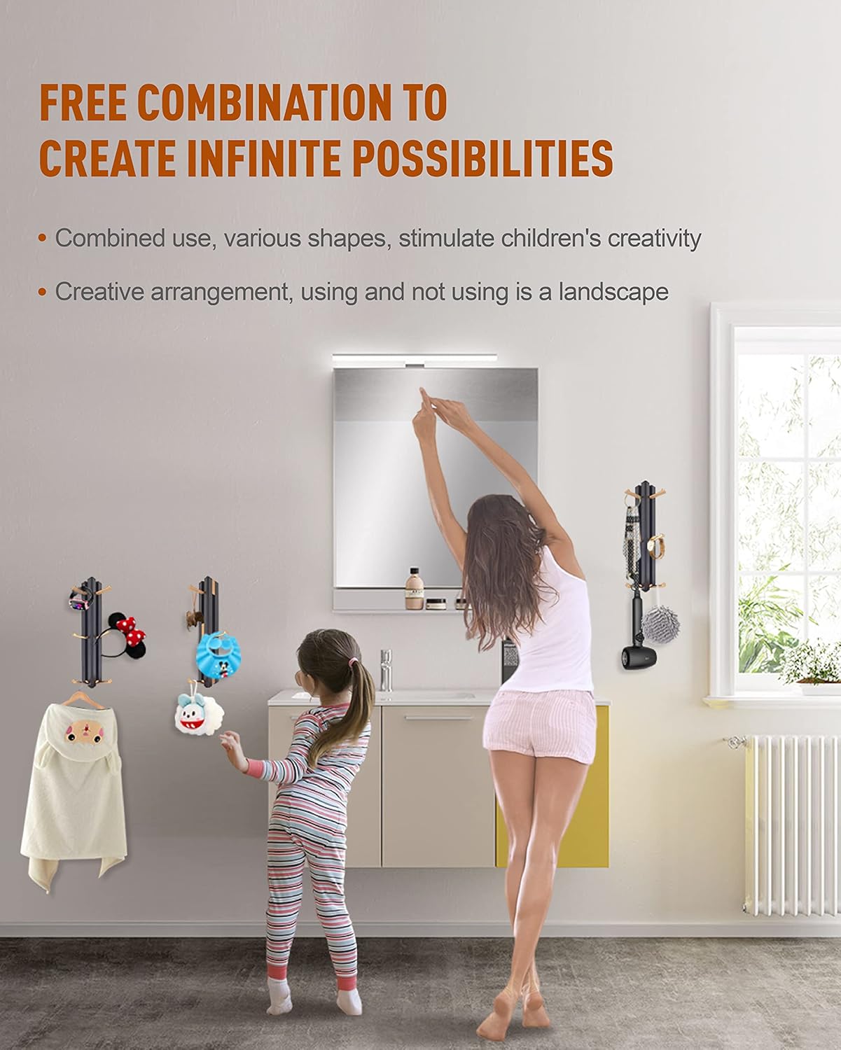 Waterproof Black Gold Wall Hook - Foldable Bathroom Hooks, Thick Bath Coat Hook, Heavy Duty Adhesive Towel Hook for Hanging Towels, Hats