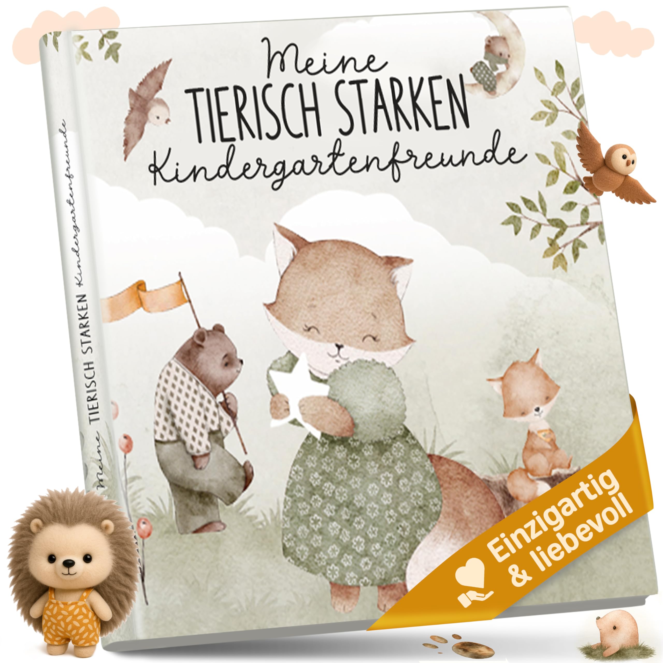 lila liebt dich® Freundebuch Kindergarten Tiere I Kindergarten Freundebuch - Kindgerecht mit Kreativseite, Geburtstagsliste & mehr I Liebevoll gestaltetes Kindergartenfreundebuch Mädchen