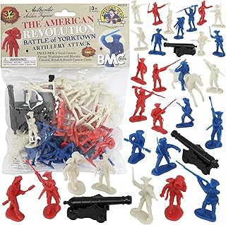 BMC Revolutionary War Yorktown Artillery Crews - 32pc Plastic Soldiers & Cannon