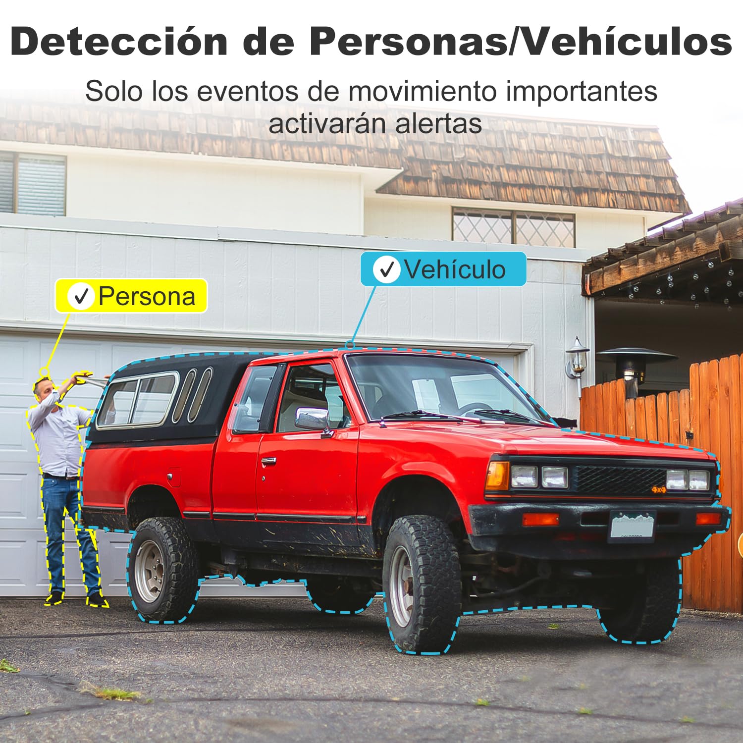 GENBOLT [DC&PoE 4k Cámara de Vigilancia WiFi, Inalámbrica 8MP CCTV IP Cámara Seguridad Exteriorcon con Color Nocturno, Detección Automática de Personas/Vehículos Pan Tilt Zoom Digital 4X(2.4&5GHz)