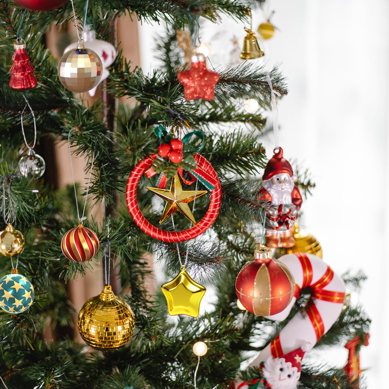 200 Cordes à Pression Pour Décorations Noël - Or Et Argent, 20 Cm, Pour Suspendre Boules De Sapin