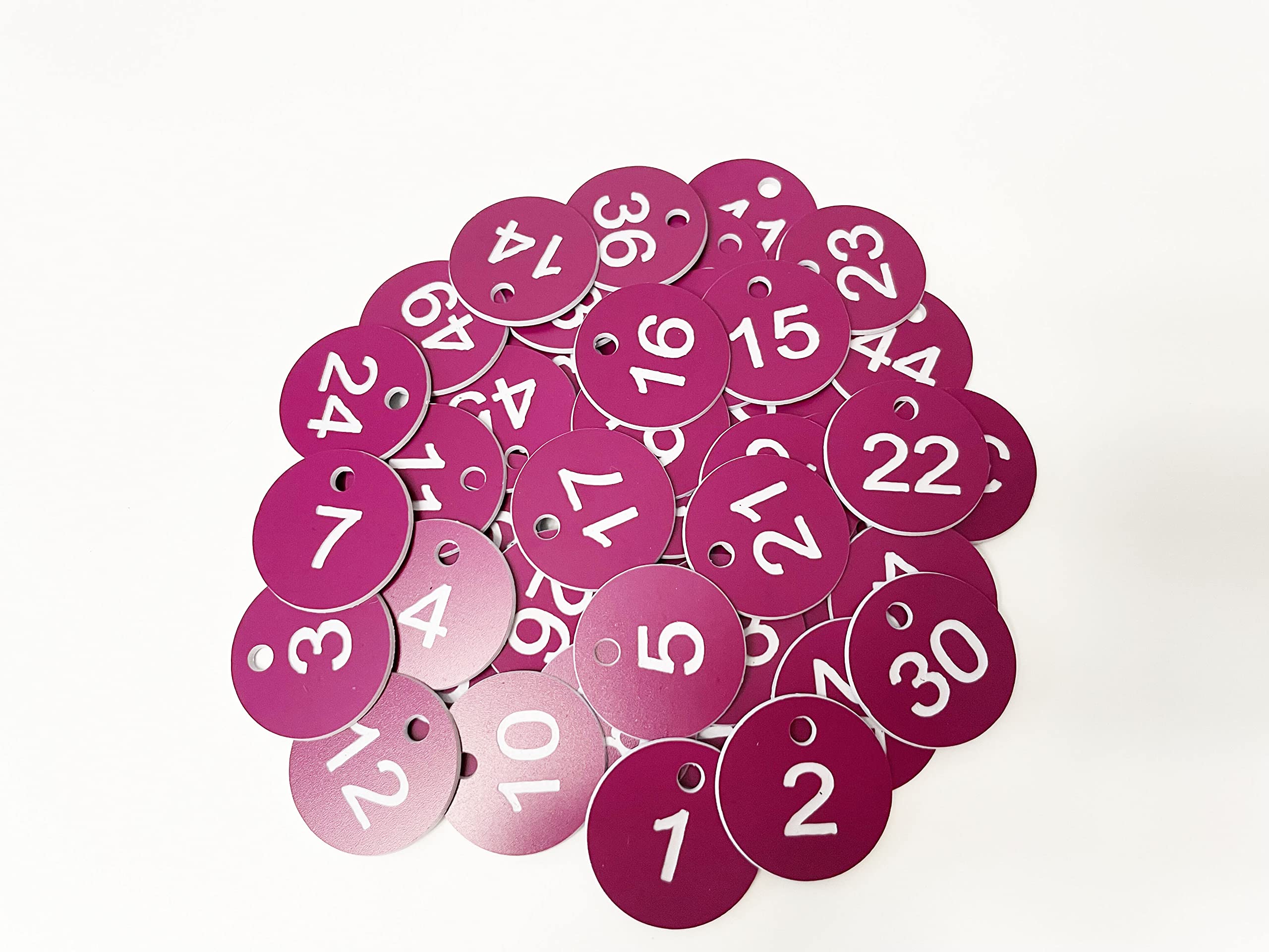 Plastic ID Number Tags Number Labels Key Tags with Key Rings (Purple, 1-100) - Image 4