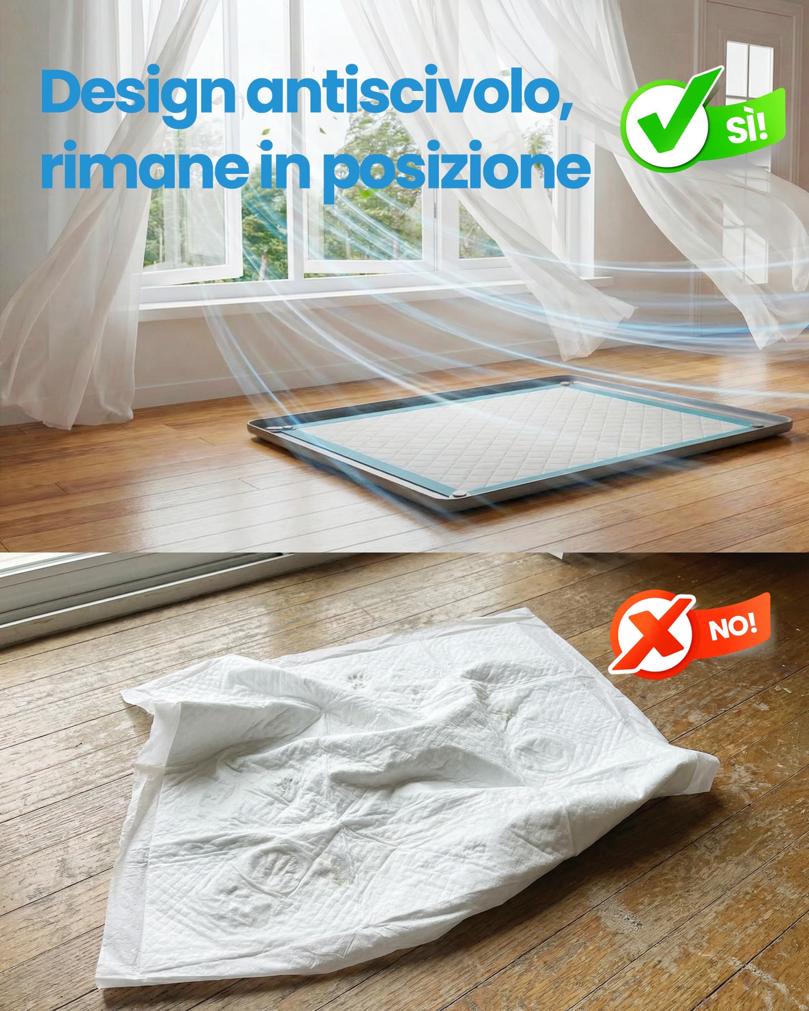 Kittyspout Vassoio Porta Traversine per Cani con 4 Clip Magnetiche – Base in Silicone Antiscivolo con Bordi Alti Antitrafilamento – Riutilizzabile per Cuccioli e Cani Anziani – 60 x 60 cm