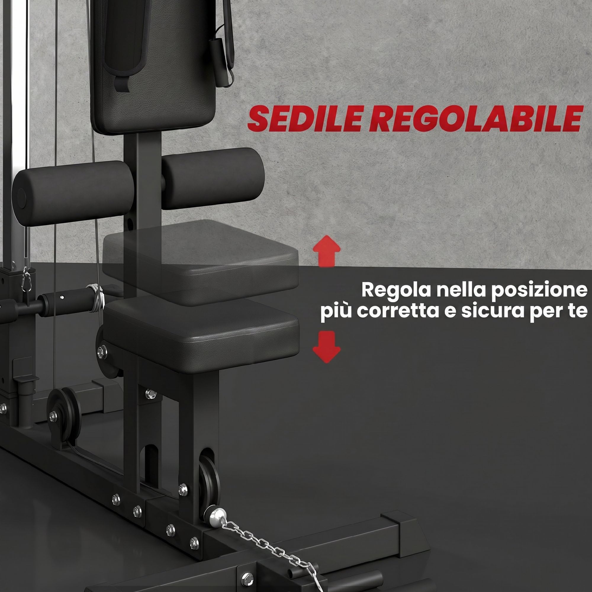 SPORTNOW Station de Musculation - Aosom.FR x FFHandball - Station à Poulie, tirage Poitrine - LAT pulldown Machine - Banc de Musculation, Haut du Corps