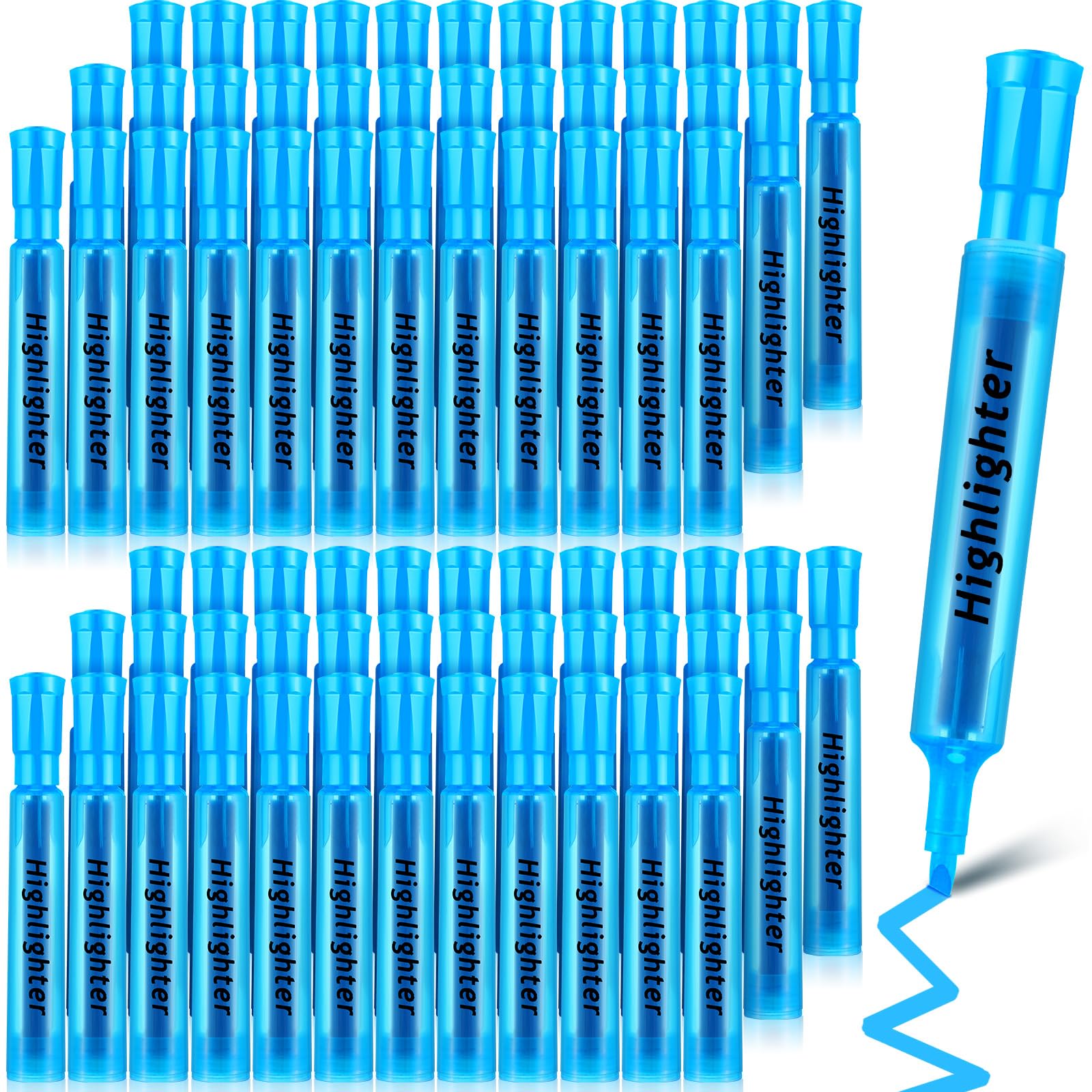 Qilery Paquete de 72 marcadores fluorescentes de secado rápido para niños, adultos, hogar, aula, oficina, escuela, tienda (azul)