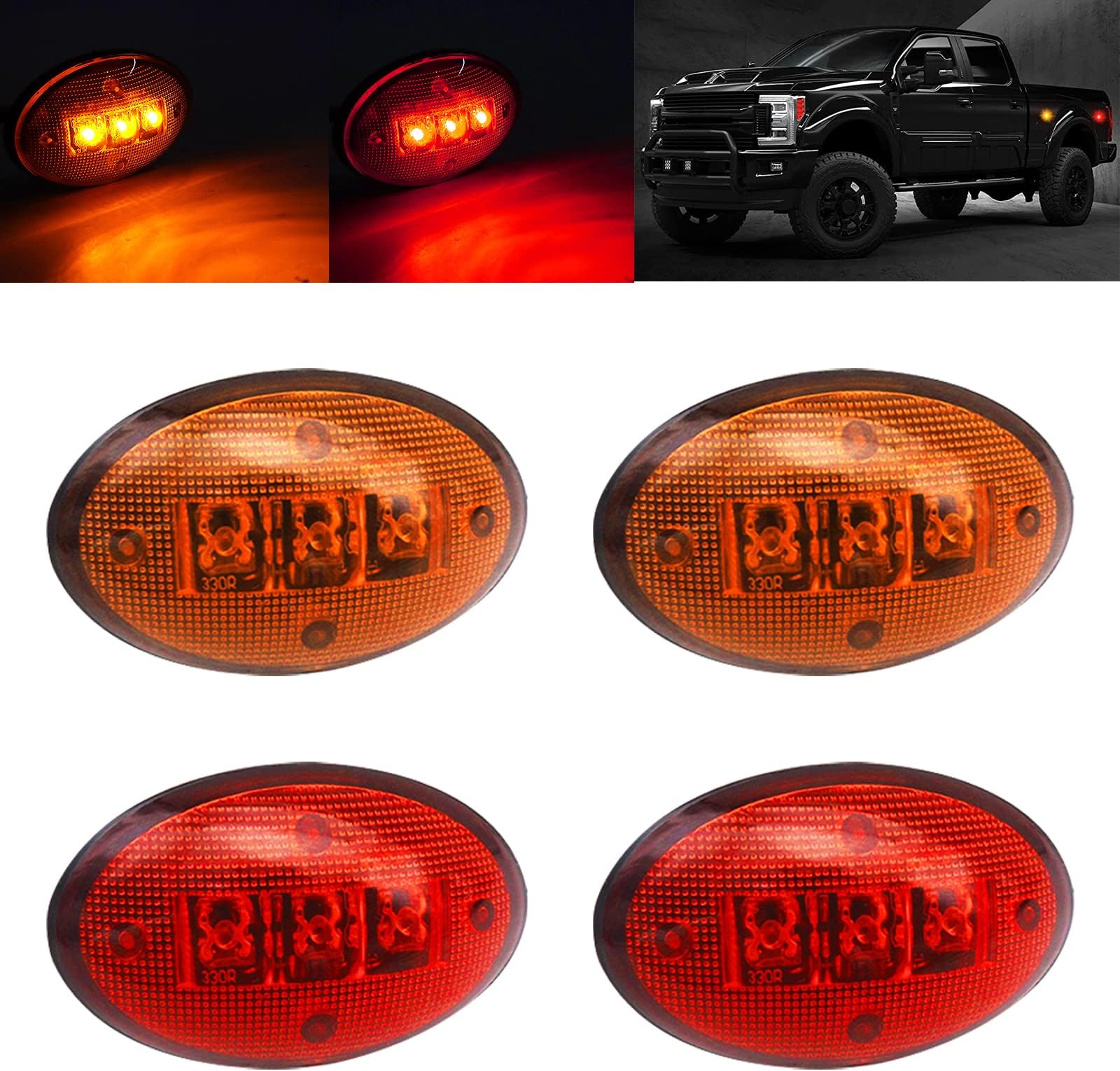 PSEQT Dually Bed Fender Side Marker LED Lights compatible