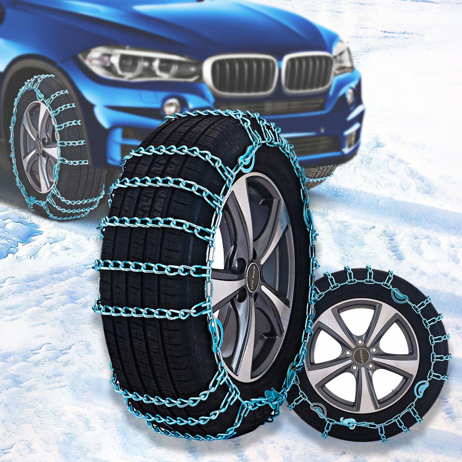 Cadenas Para Coche Nieve,Cadenas De Nieve,Cadenas Universales Para Nieve,Dispositivo De TraccióN De Emergencia De Invierno Antideslizante PortáTil Y Reutilizable(205/65R16)