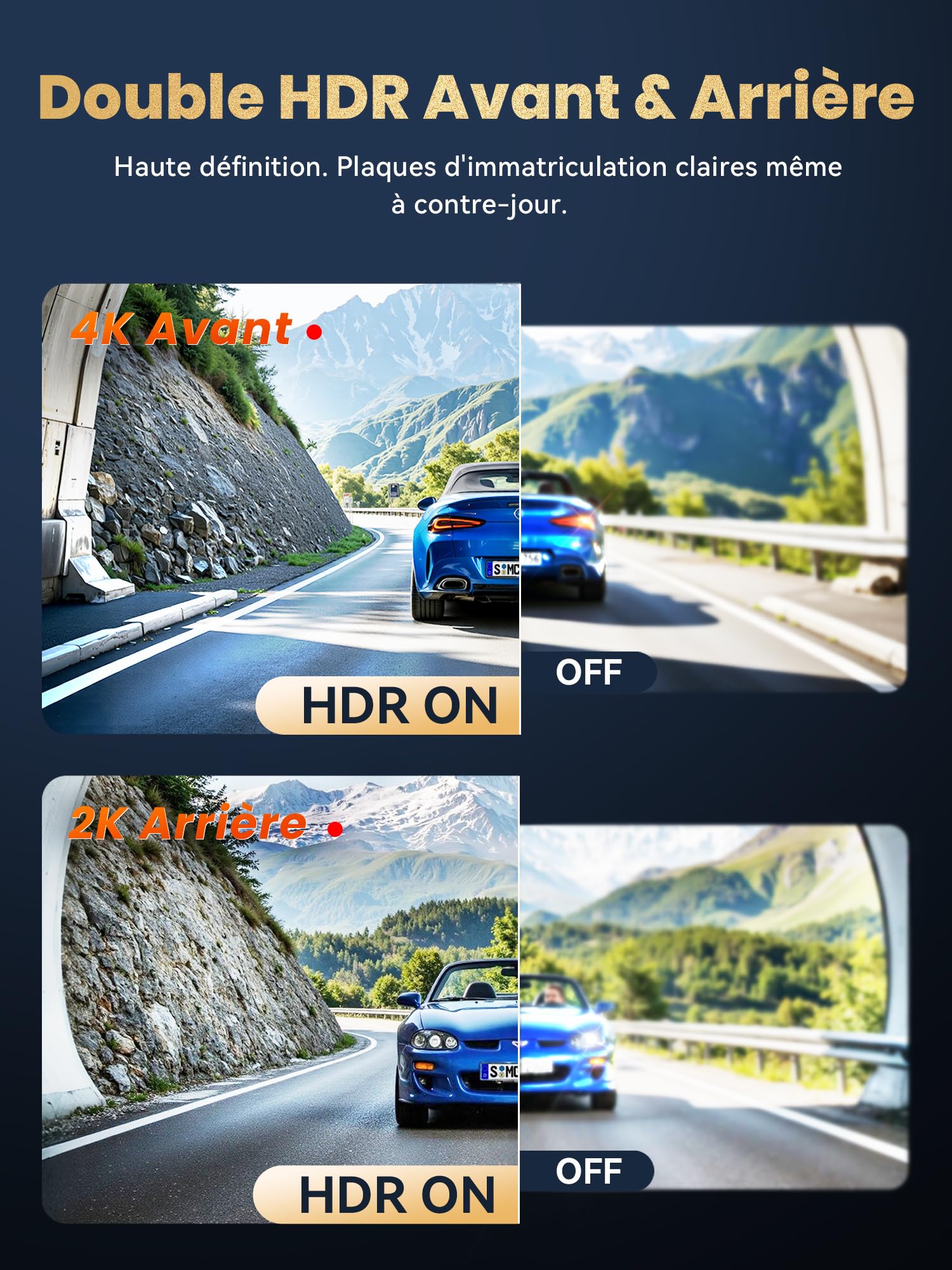 DDPAI Z90 Pro Dashcam 4K+2K, Double STARVIS 2 (IMX678 & SC431AI), 64GB eMMC, Vision Nocturne + Anti-Scintillement, Autoroute 3K/60fps, GPS/ADAS, 5G Wi-FI, 4G LTE, Surveillance de stationnement 24h