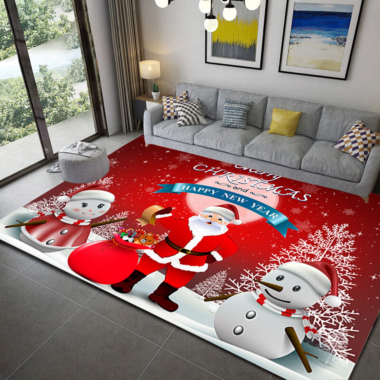 Tappeto Natalizio Tappeto Runner Tappeto passatoia corridoio Facilmente Lavabile Lavabile per Porta d'ingresso, Cucina, Festival, Decorazione - 80x200cm