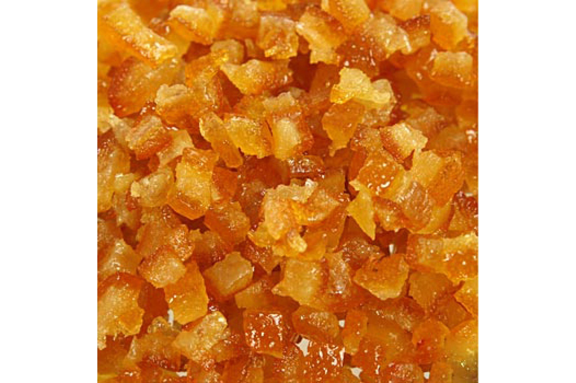 Orangeat, kandierte Orangenschale, fein gewürfelt, 6mm, Corsiglia Facor, 2,5 kg