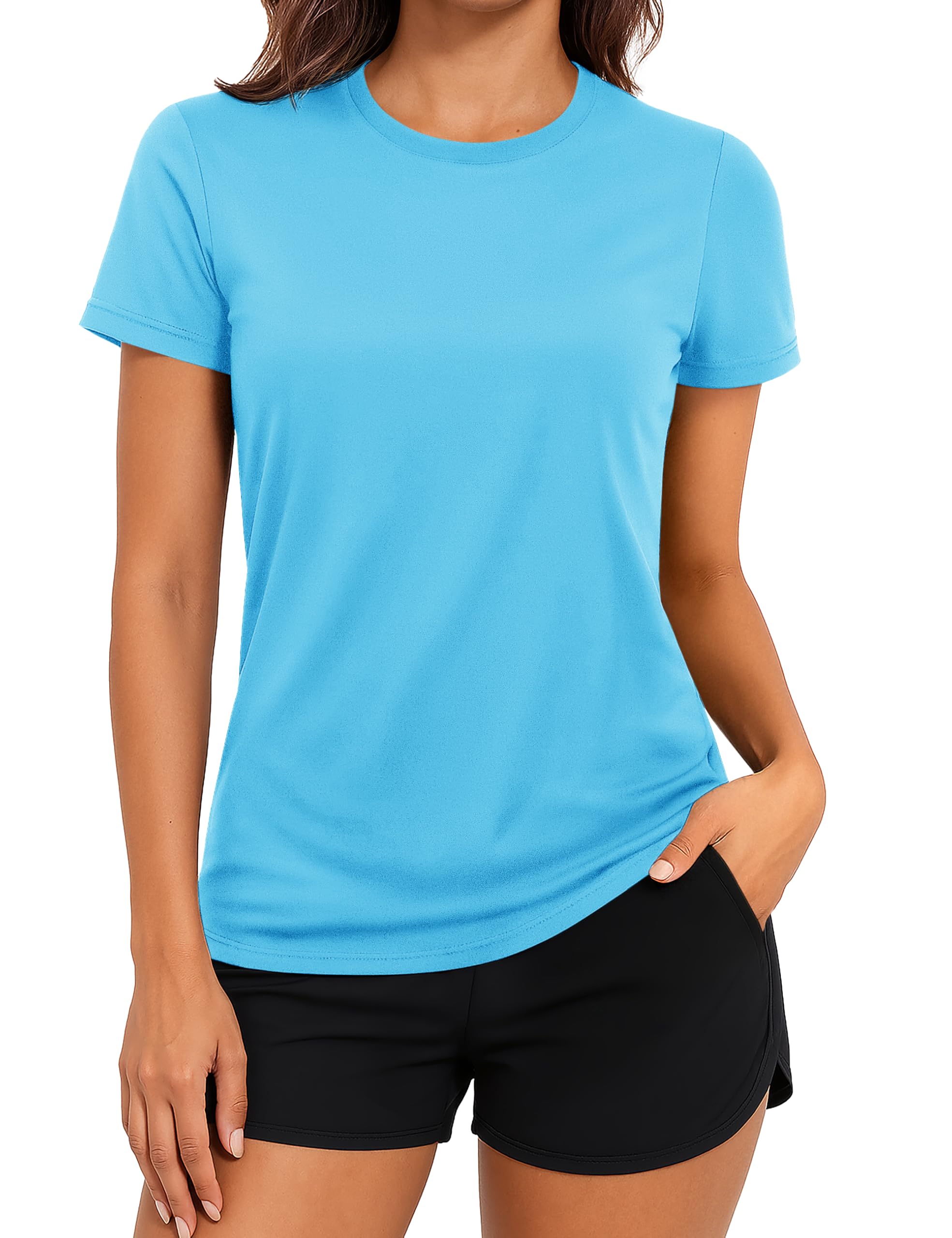 TACVASEN Women's Short Sleeve Workout Shirts UPF 50+ Sun Protection Quick Dry Athletic Tops for Running Gym Tee